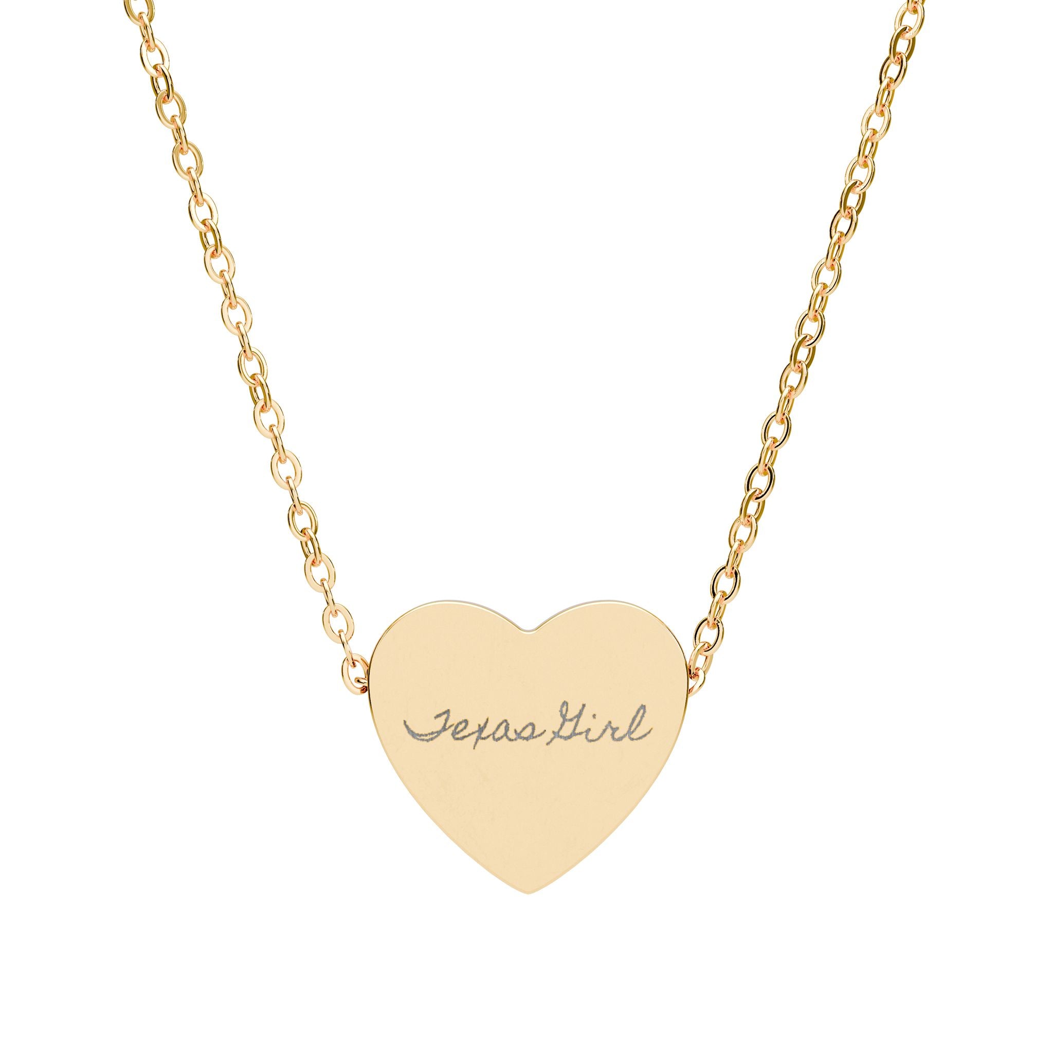 Engravable Heart Necklace — Personalized 'Jesus Girl' Religious Pendant