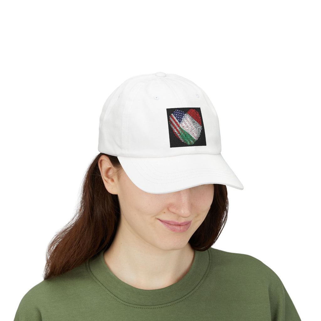 Dad Cap with USA & Italy  Heart Patch – Flag Love Baseball Hat