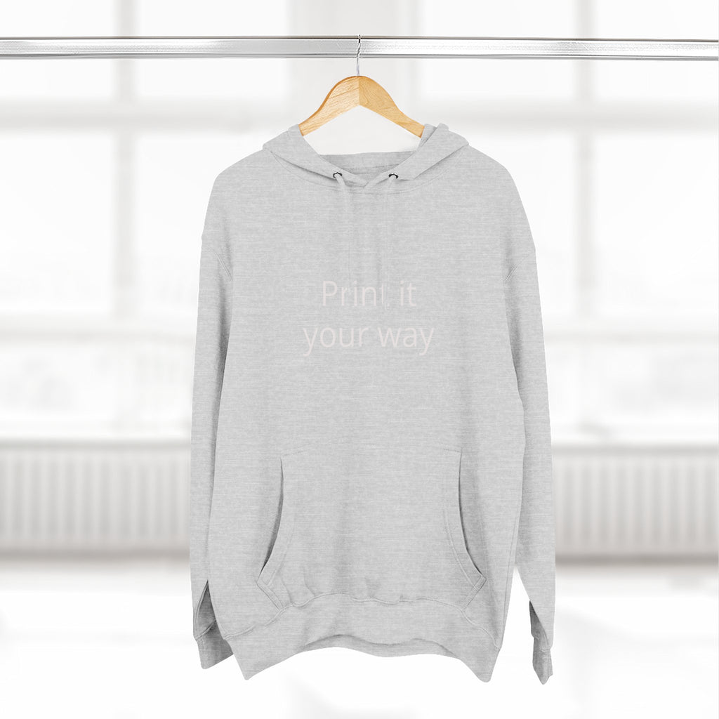 Blank White Hoodie — Customizable Three-Panel Fleece Pullover