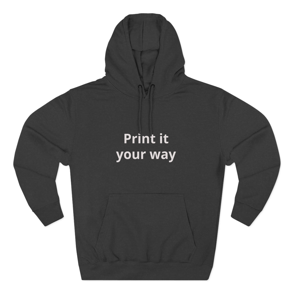 Blank White Hoodie — Customizable Three-Panel Fleece Pullover