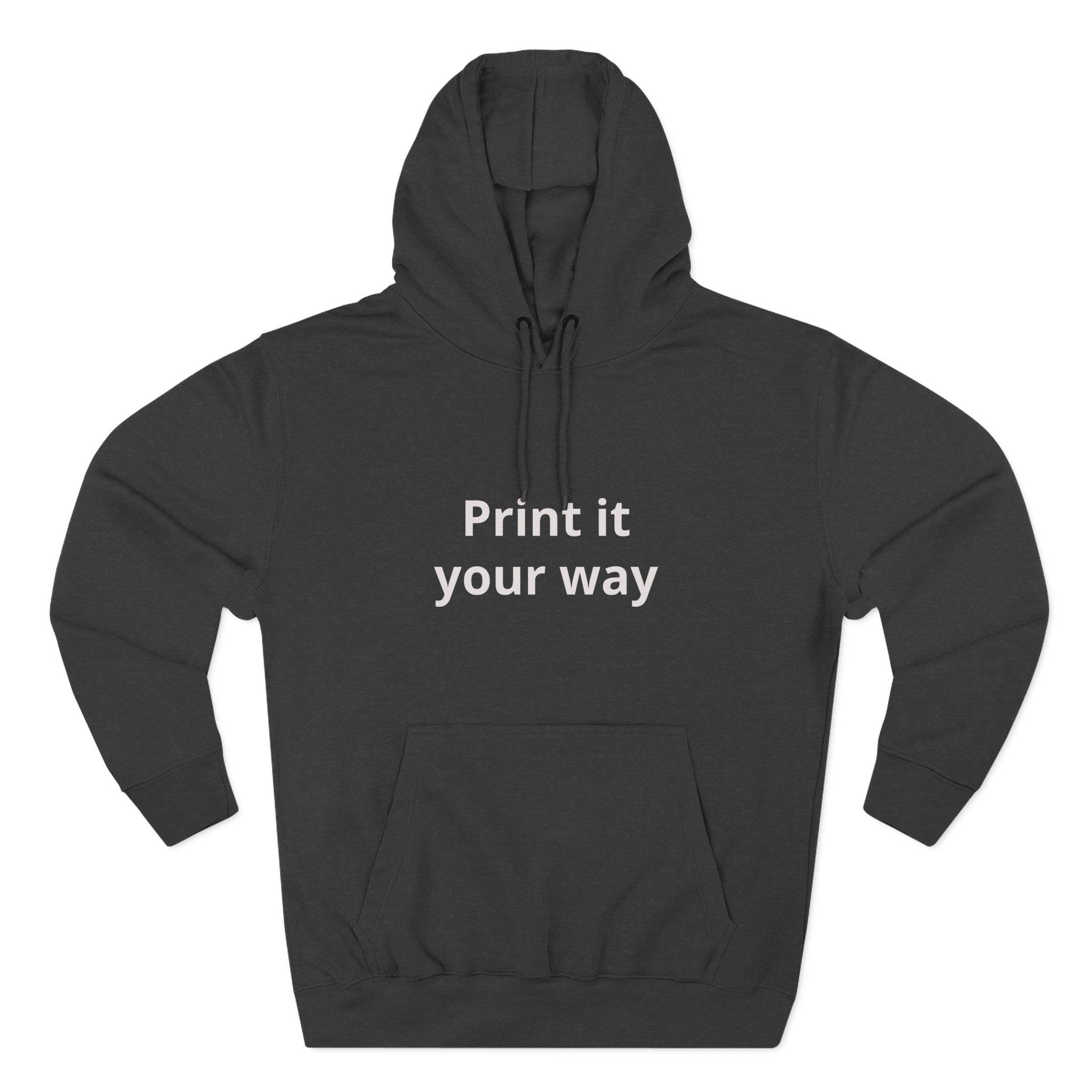 Blank White Hoodie — Customizable Three-Panel Fleece Pullover