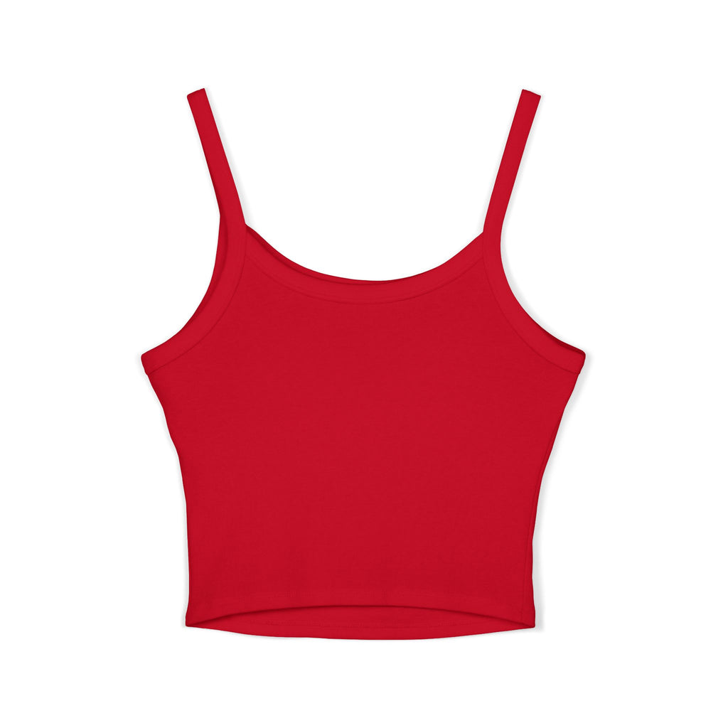 USA Patriotic Tank Top — "Made in America" Womens Crop Spaghetti Strap