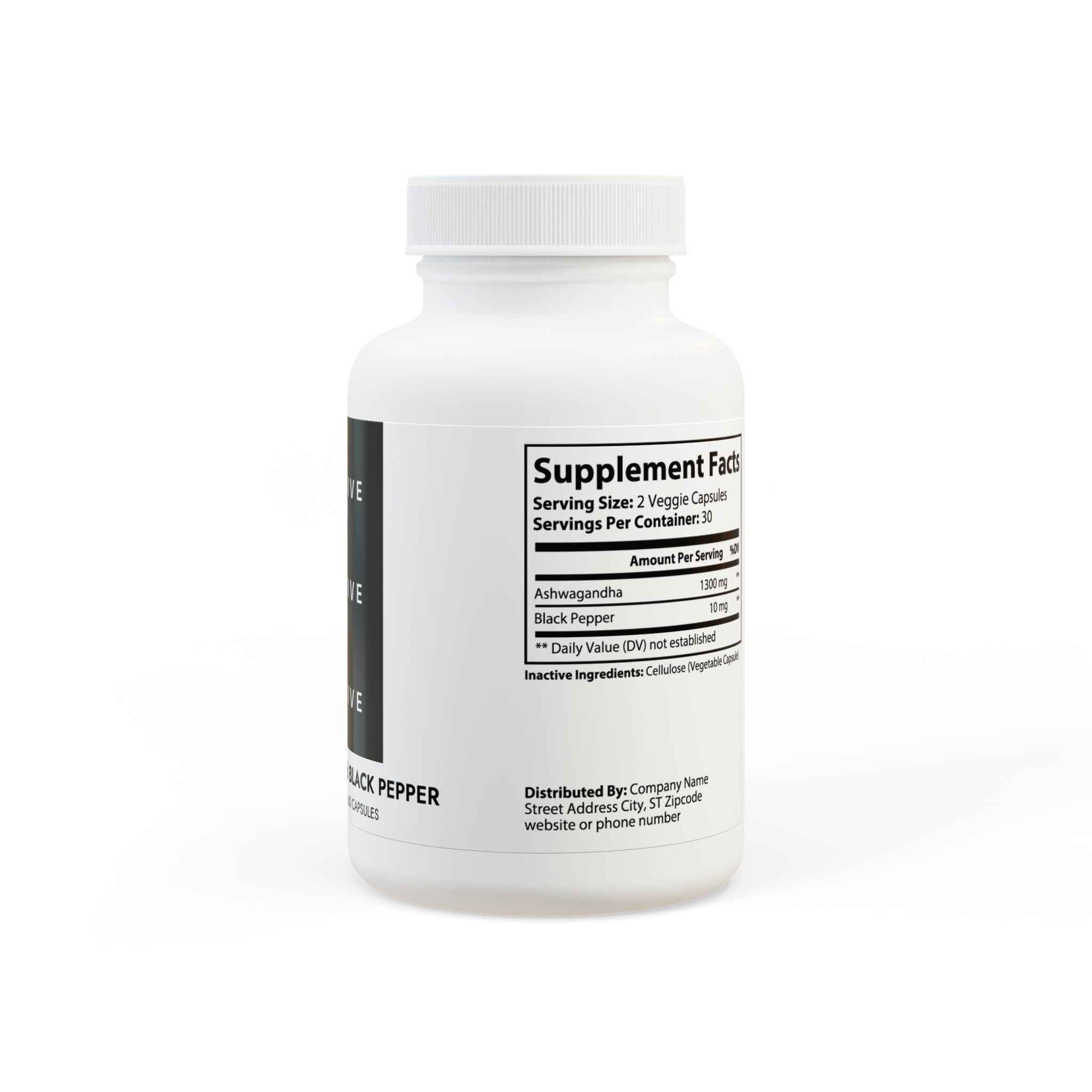 Ashwagandha and Black Pepper Supplement (60 capsules)