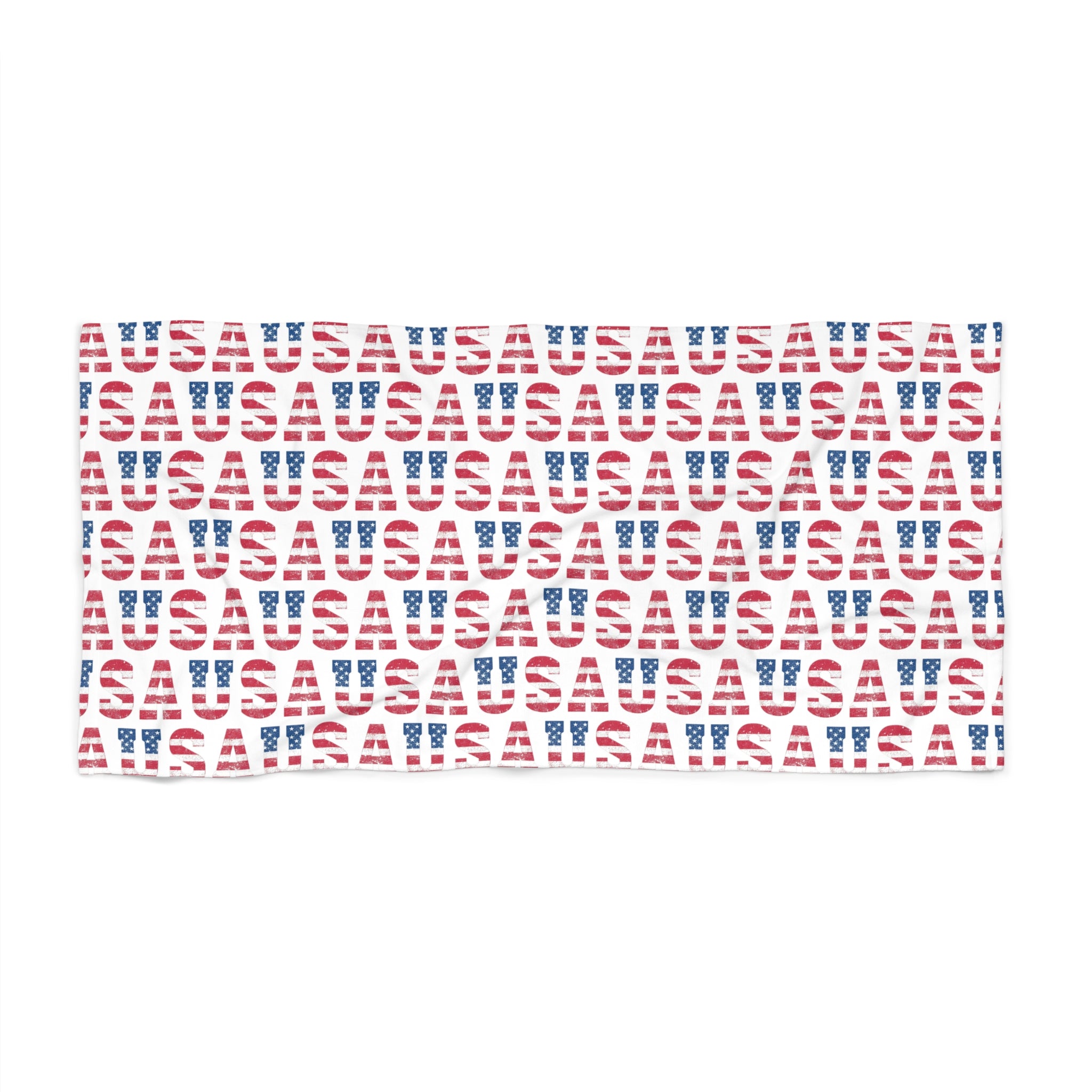USA Flag Pattern Beach Towel – Red, White & Blue Patriotic Summer Towel
