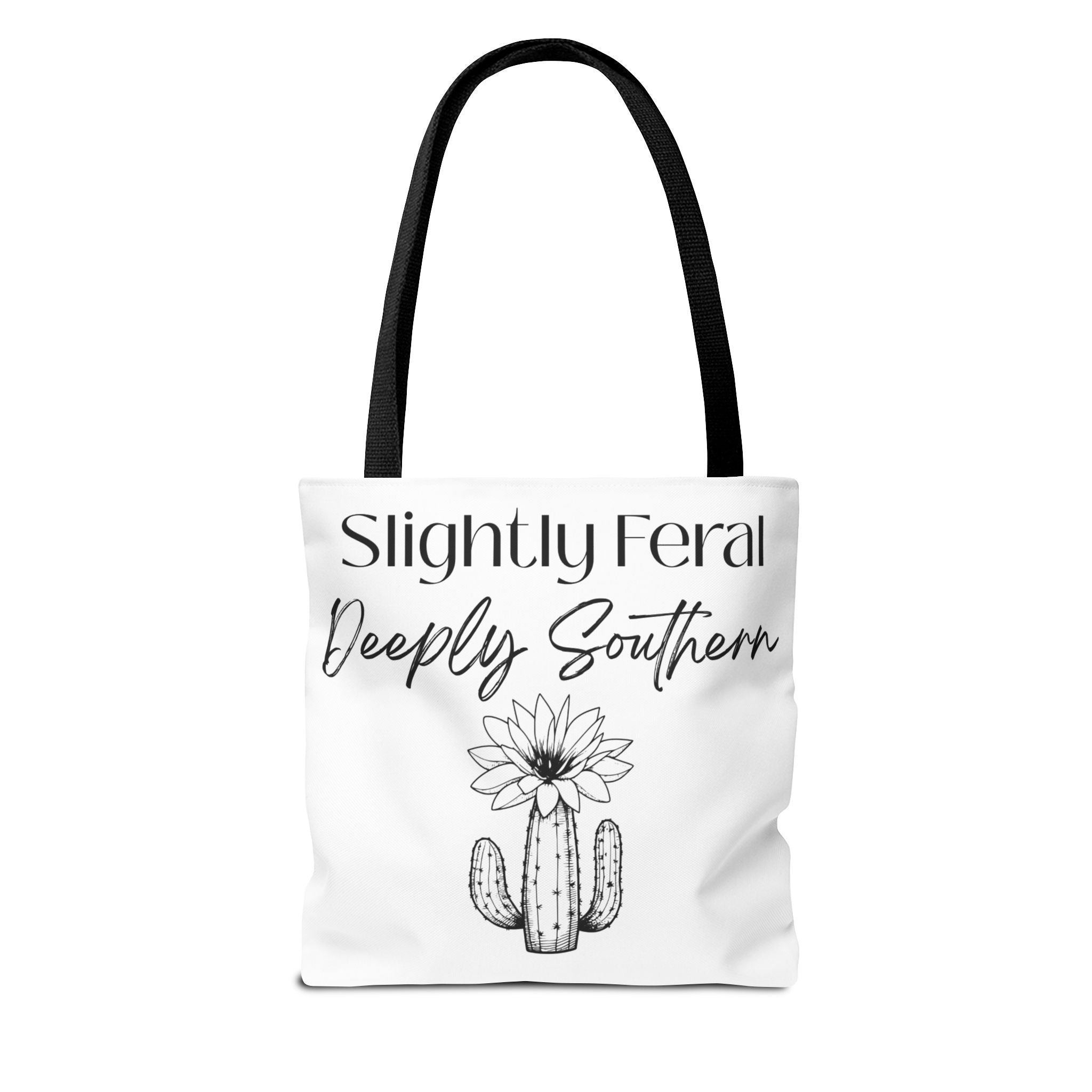 Slightly Feral Deeply Southern Tote Bag — Cactus Floral Cotton Shopping Tote