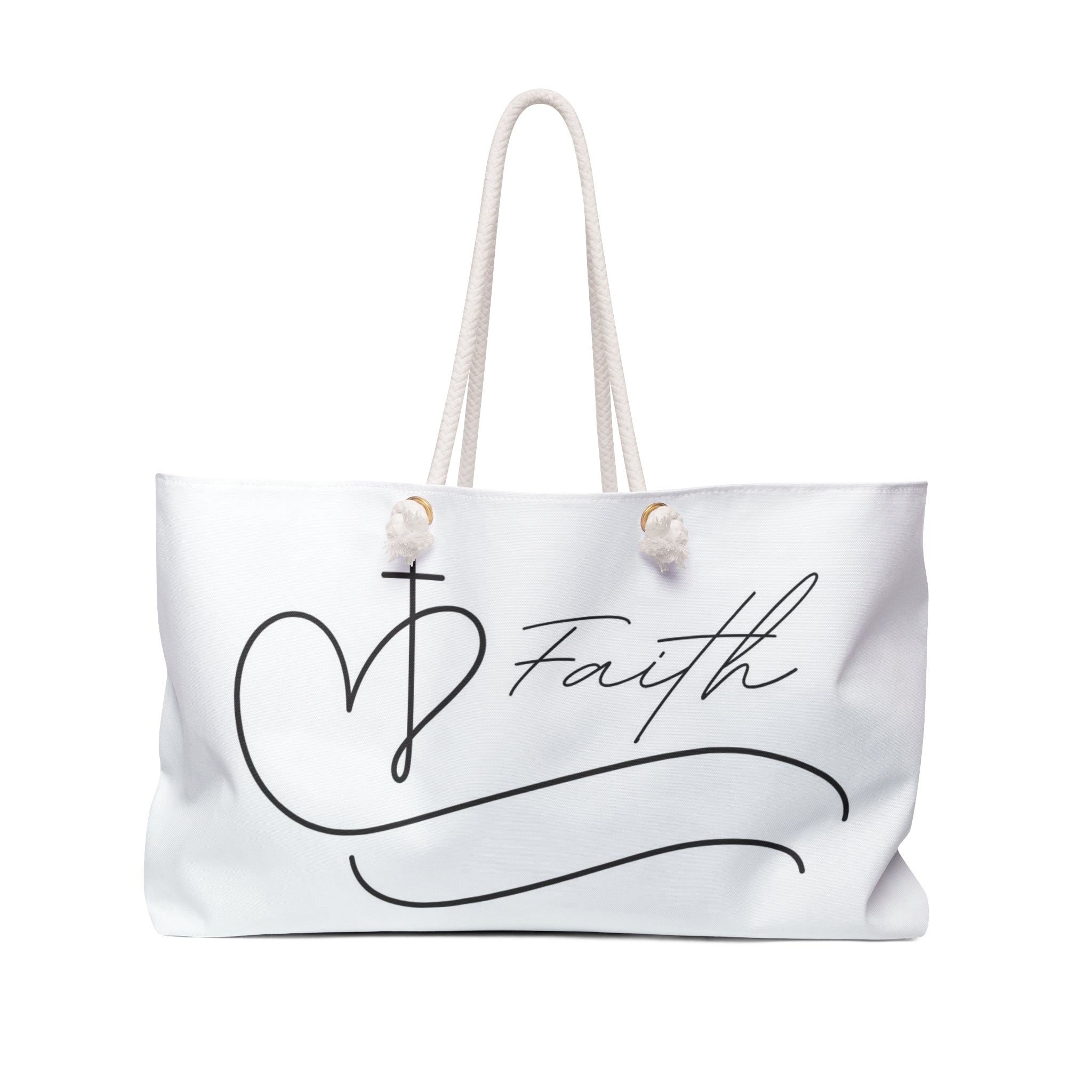 Faith Script Weekender Bag — Inspirational Christian Travel Tote