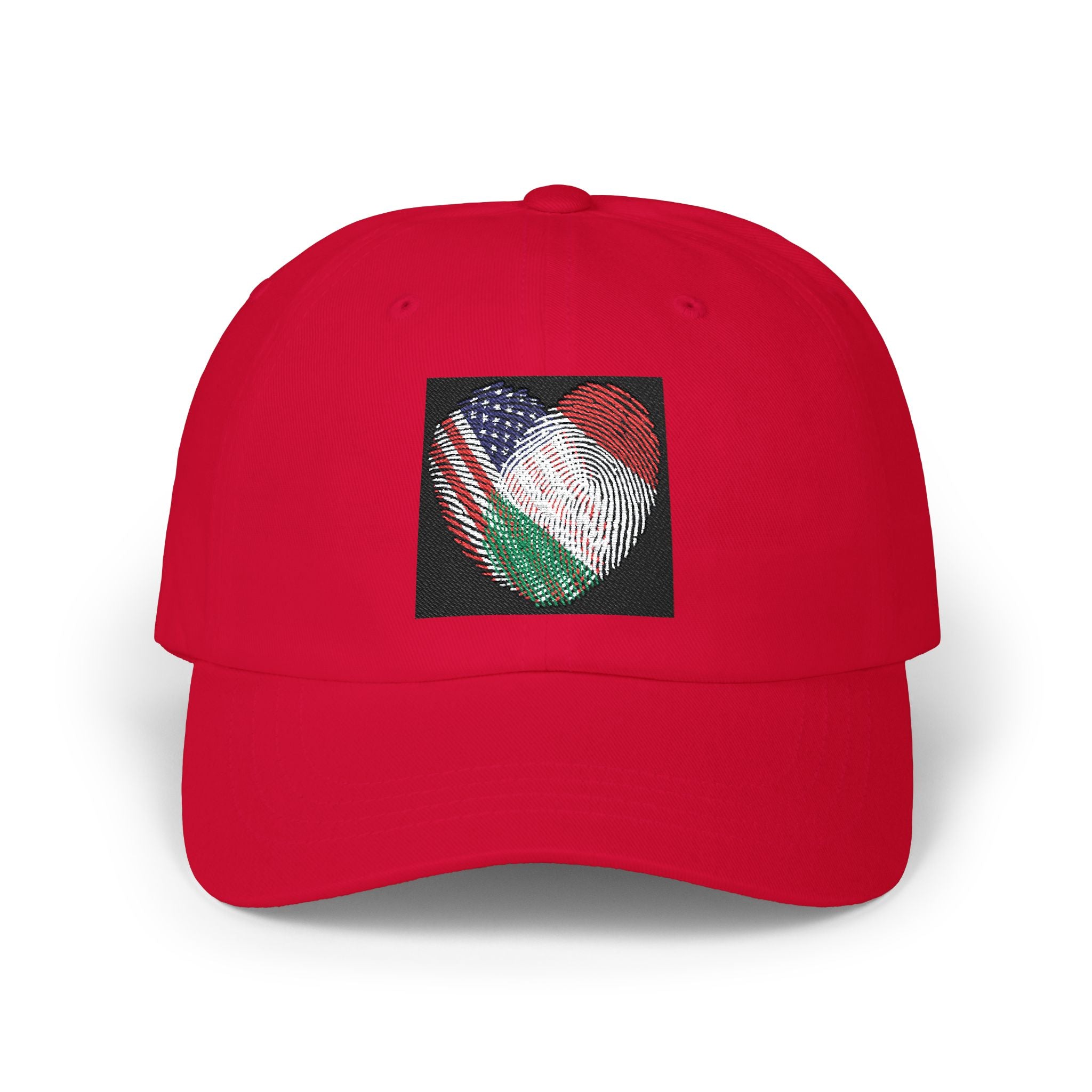 Dad Cap with USA & Italy  Heart Patch – Flag Love Baseball Hat
