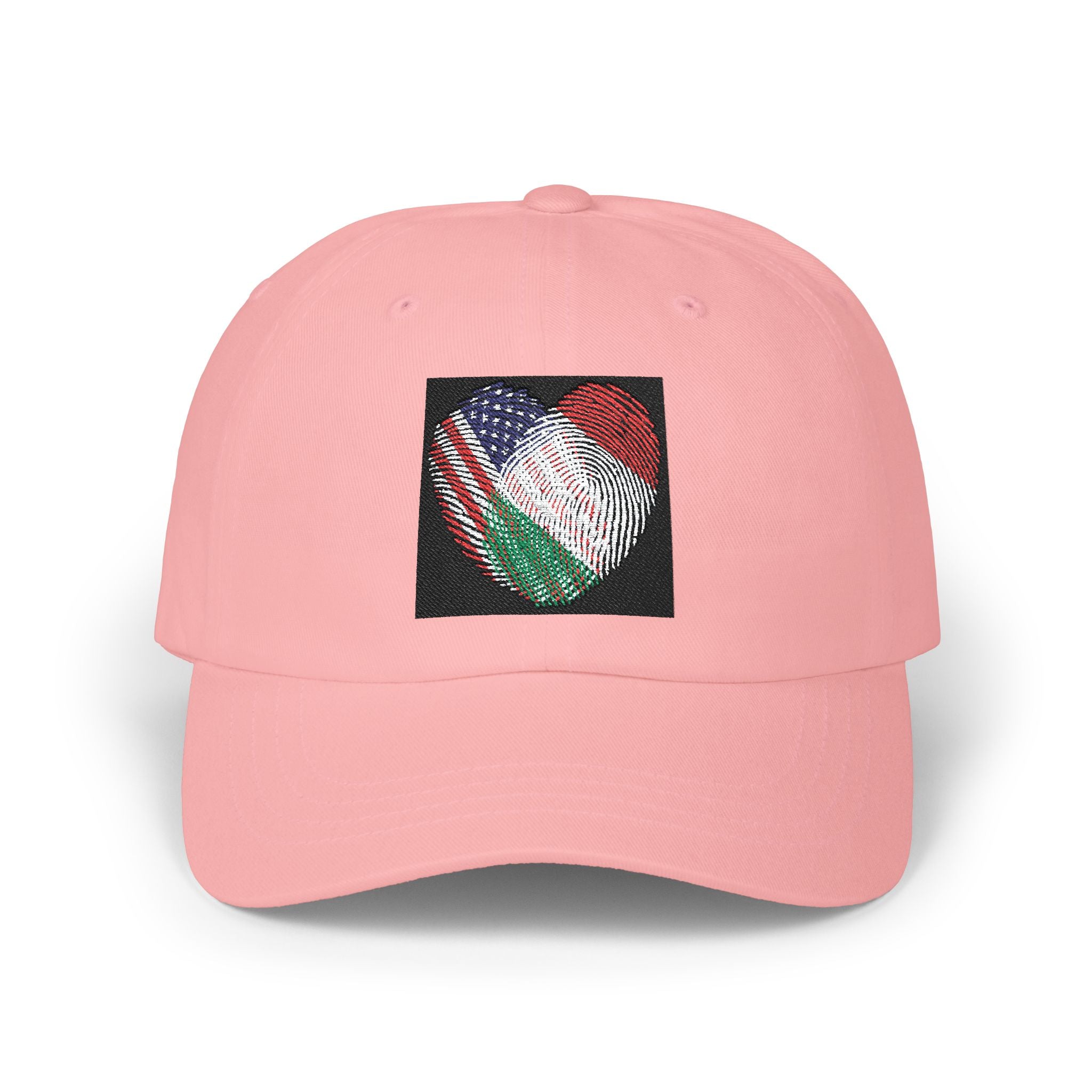 Dad Cap with USA & Italy  Heart Patch – Flag Love Baseball Hat