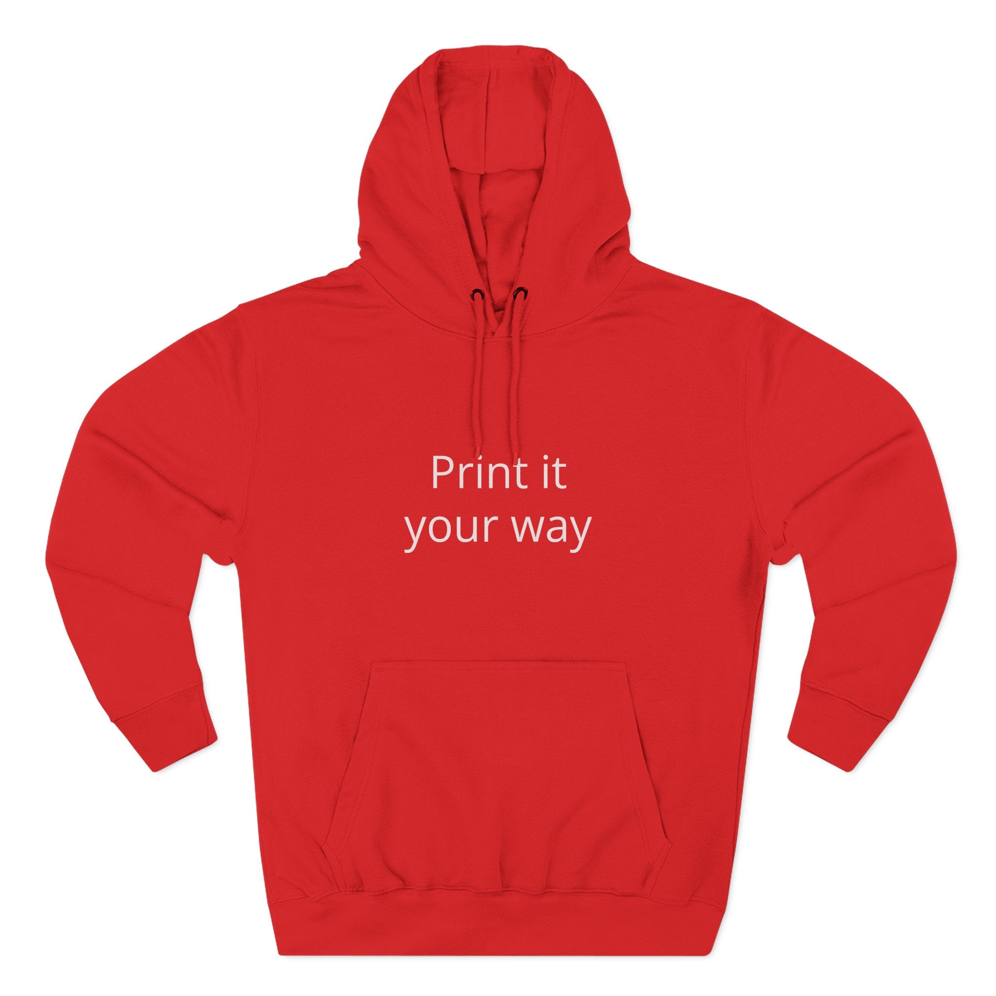 Blank White Hoodie — Customizable Three-Panel Fleece Pullover