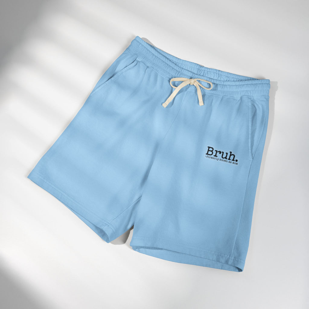 Bruh. Fleece Sweat Shorts — Lightweight Garment-Dyed Lounge Shorts