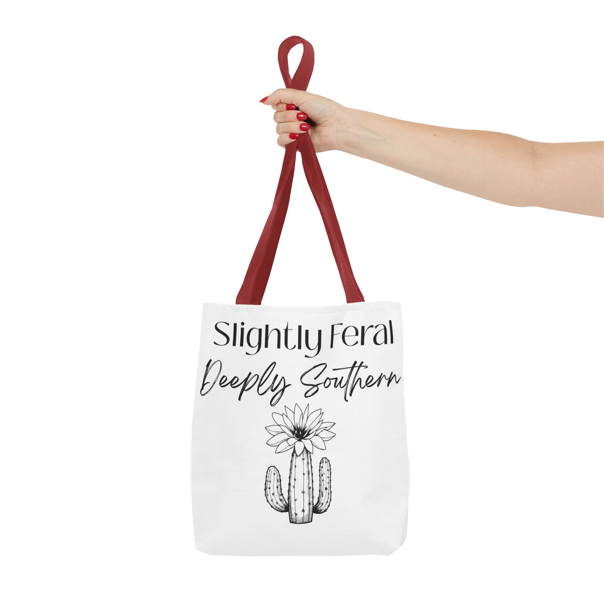 Slightly Feral Deeply Southern Tote Bag — Cactus Floral Cotton Shopping Tote