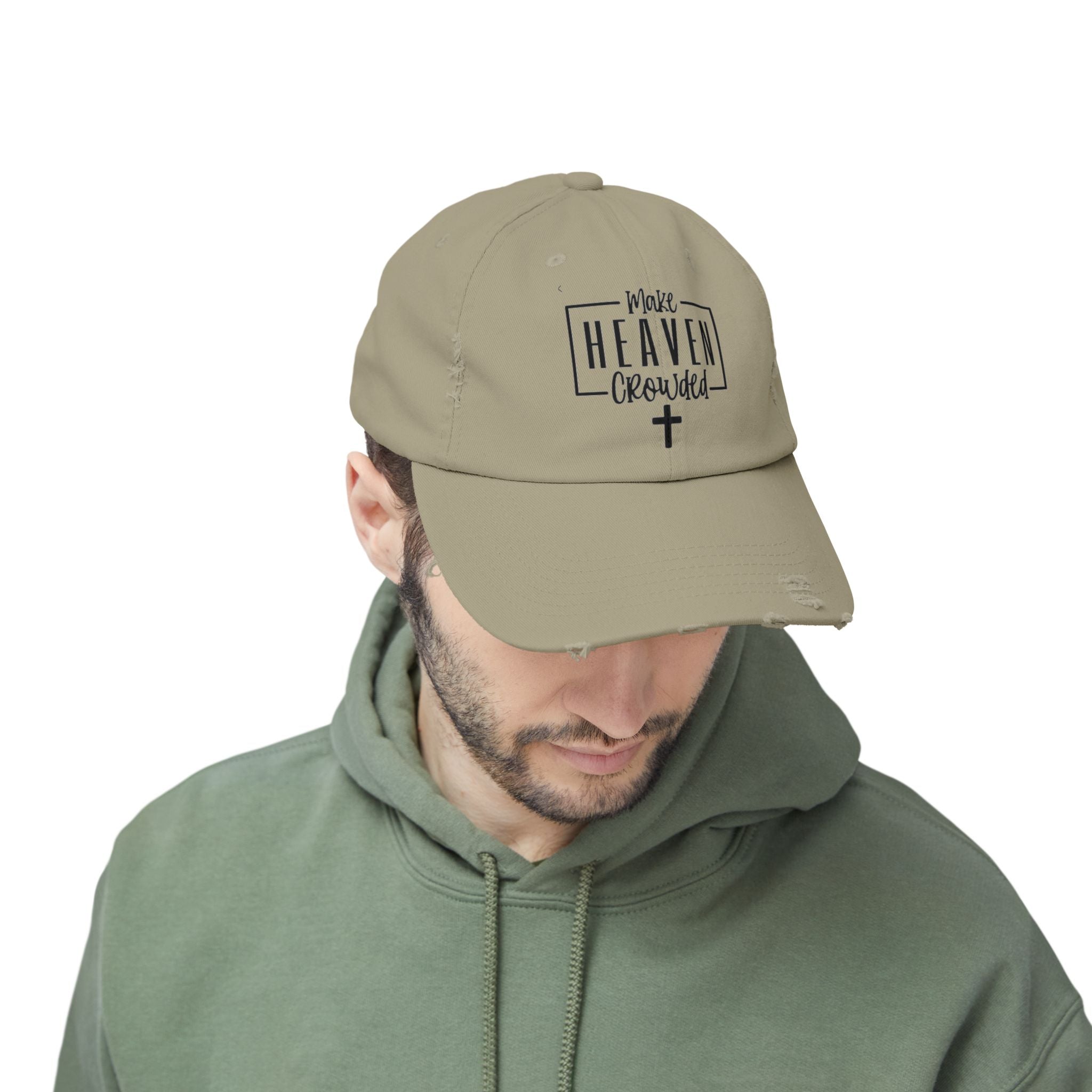 Make Heaven Crowded Distressed Baseball Cap