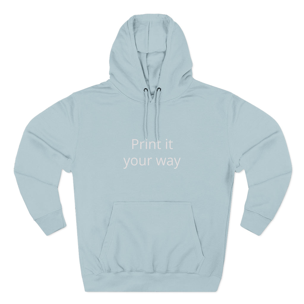 Blank White Hoodie — Customizable Three-Panel Fleece Pullover