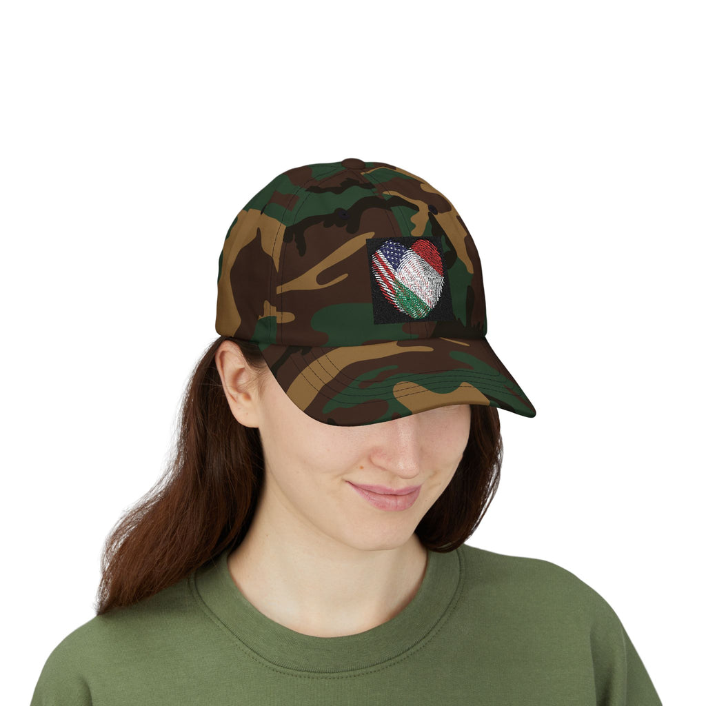 Dad Cap with USA & Italy  Heart Patch – Flag Love Baseball Hat