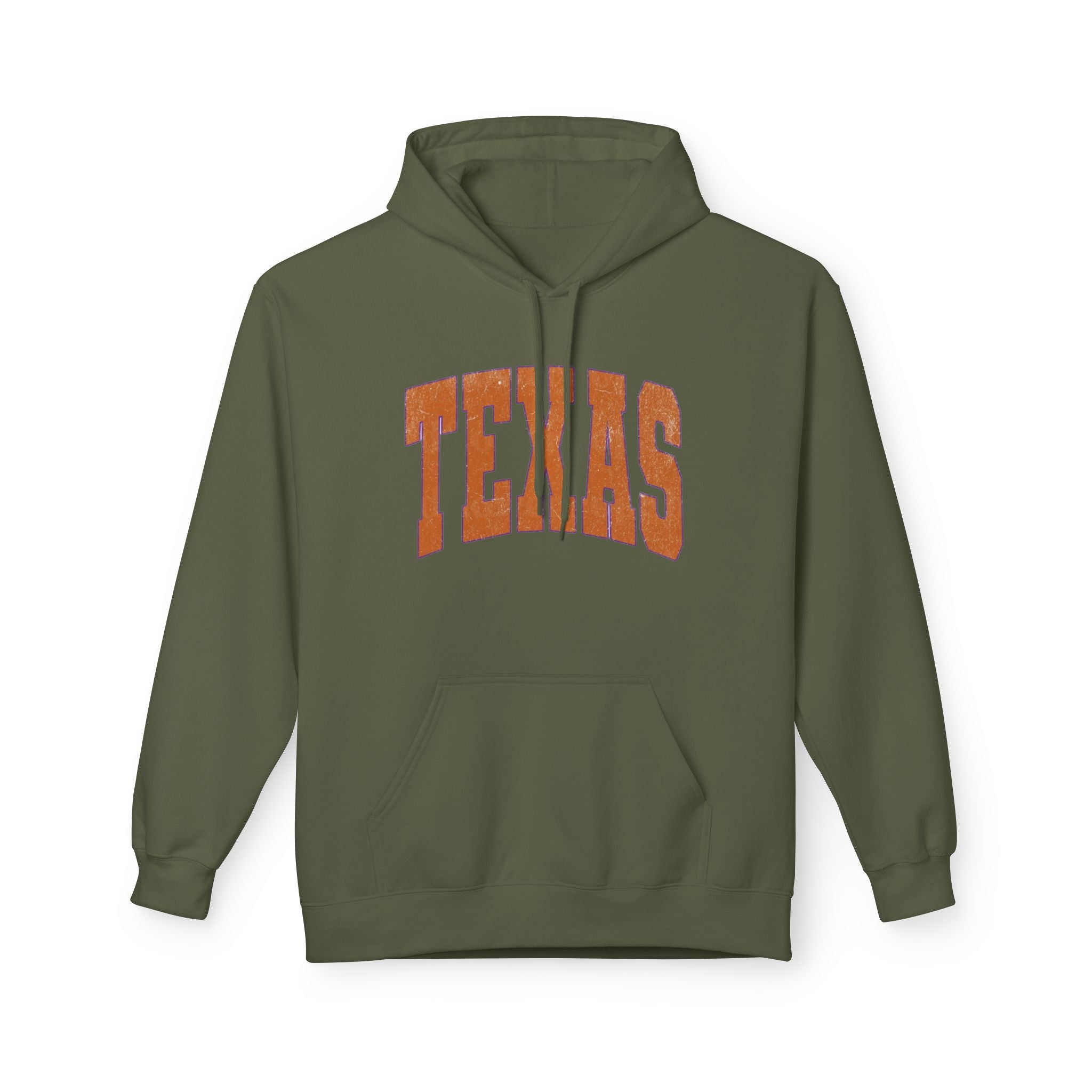Texas Arch Hoodie — Vintage burnt orange college pullover