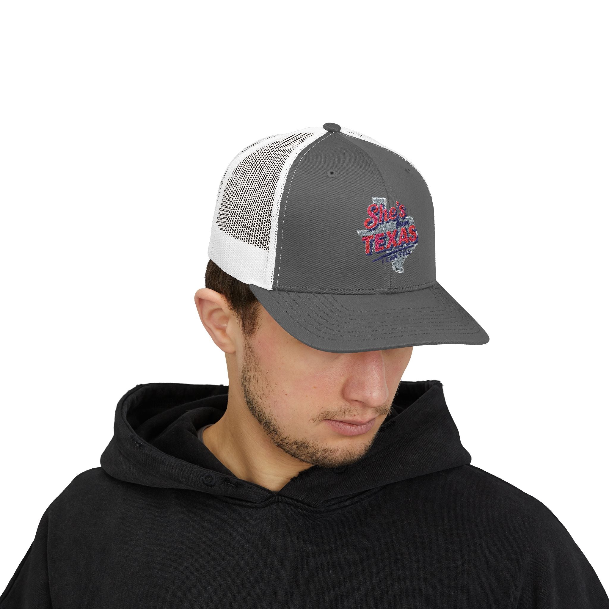 She's Texas Snapback Trucker Cap — Floral Texas State Logo Hat
