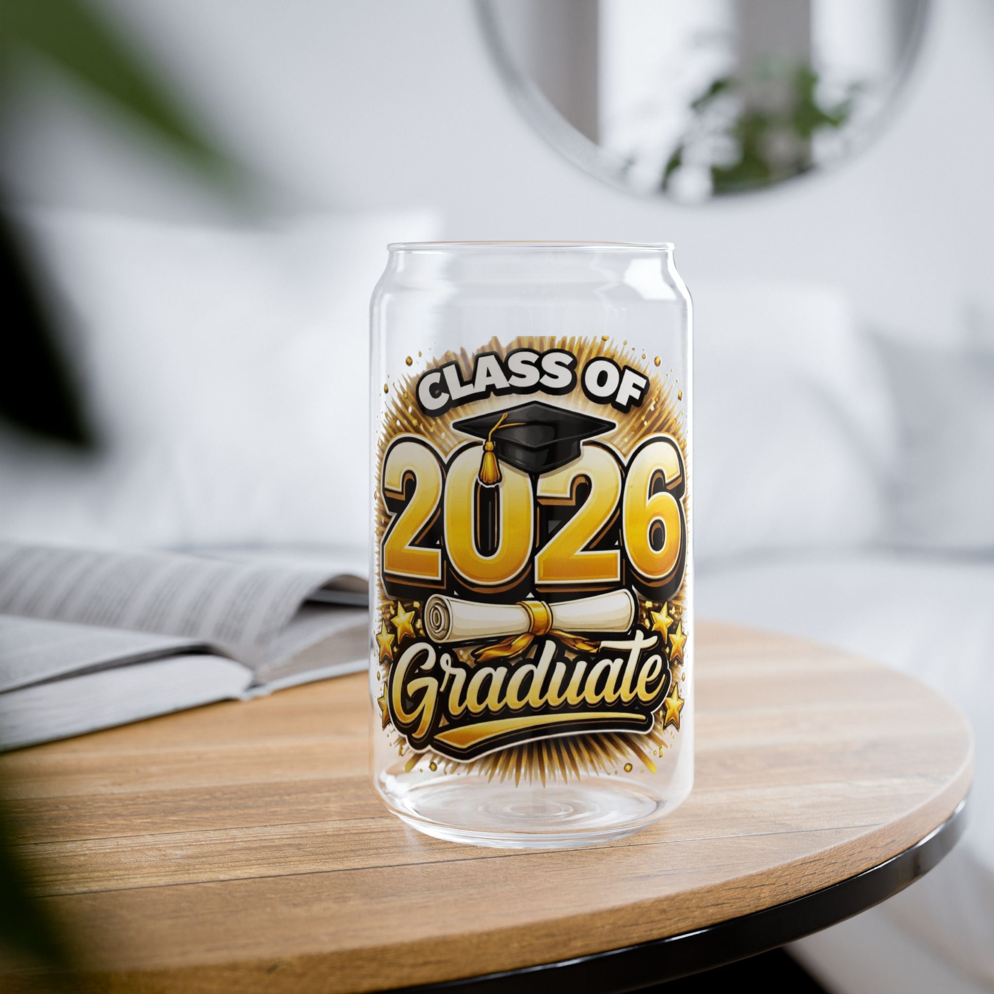 Class of 2026 Graduate Sipper Glass - 16oz Graduation Gift