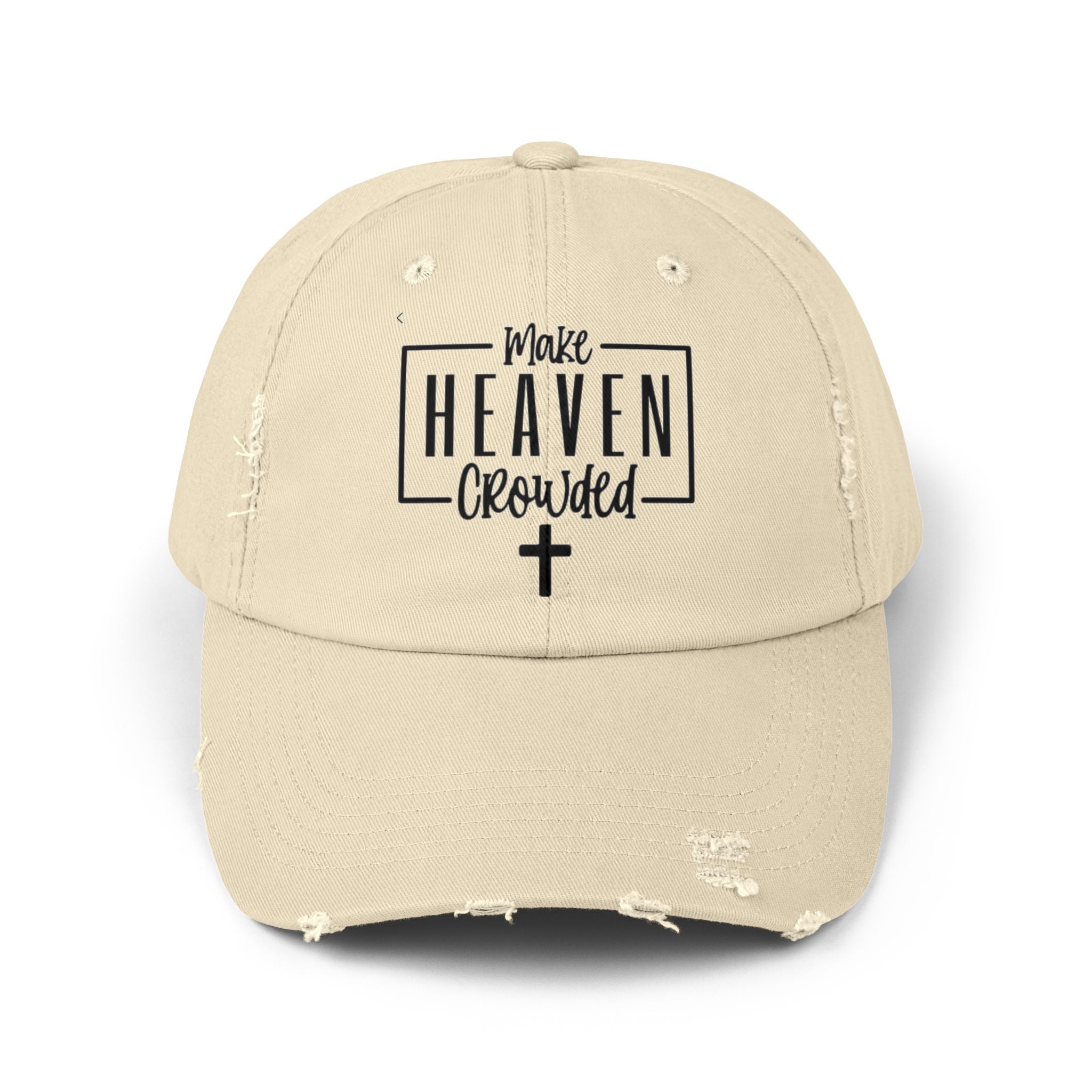 Make Heaven Crowded Distressed Baseball Cap