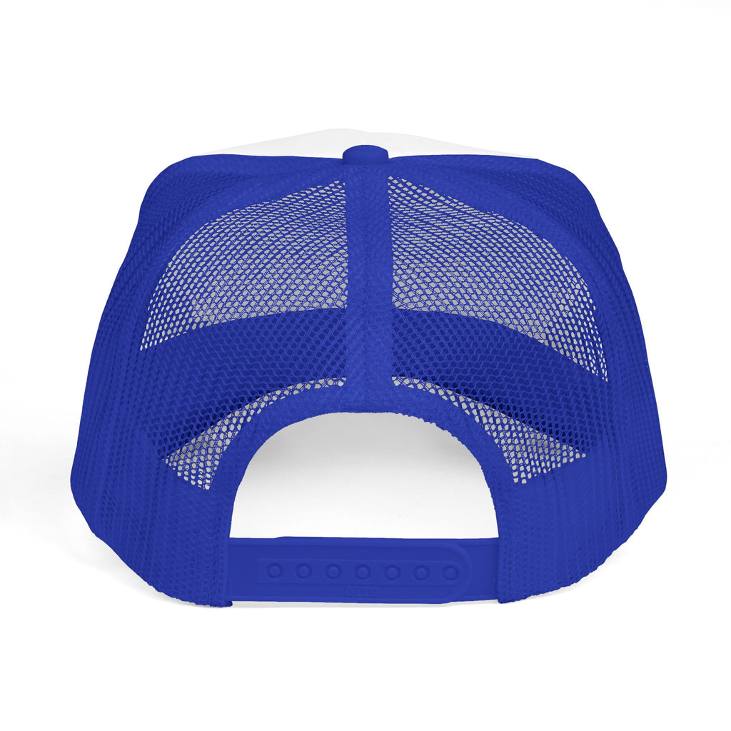 Red, White And Brunette Trucker Cap - Patriotic Summer Mesh Hat