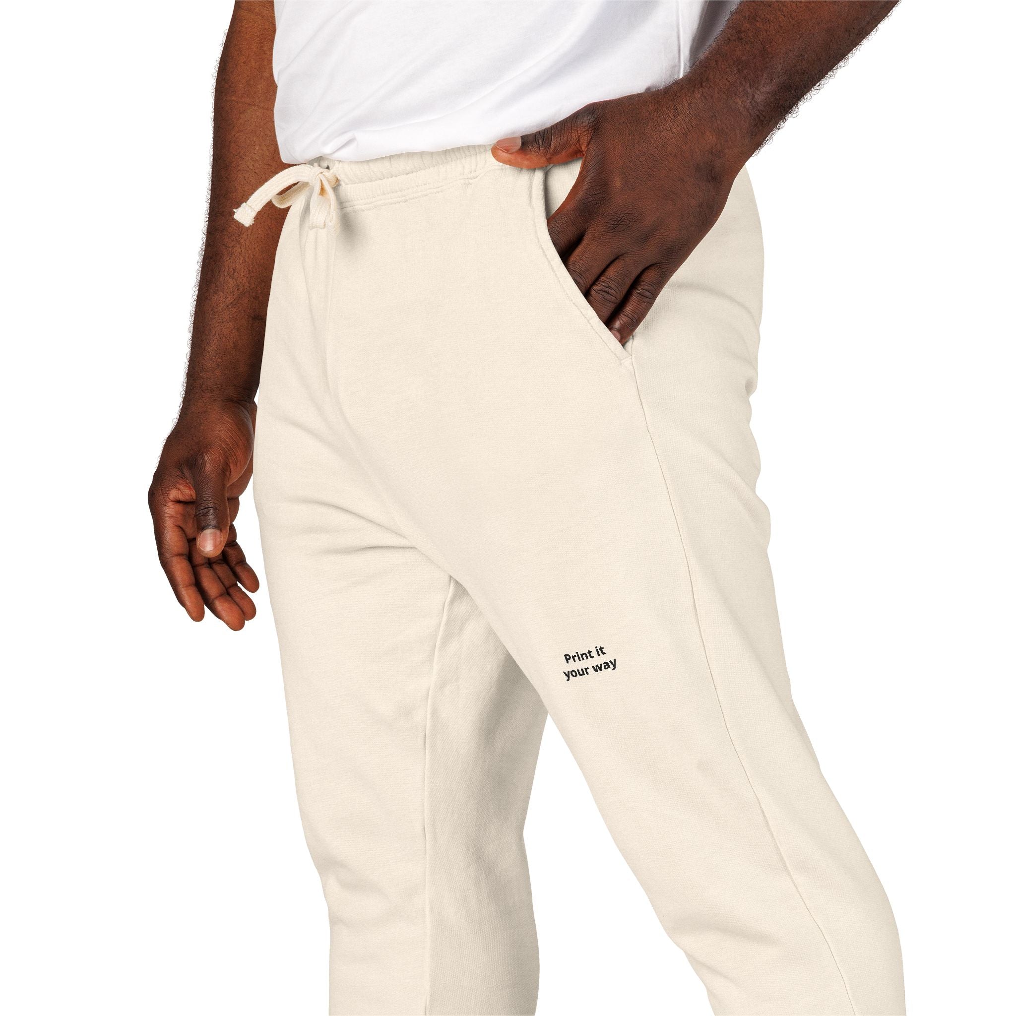 Garment-Dyed Fleece Sweatpants — Minimal Embroidered Joggers