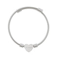 Engravable Heart Cuff Bracelet — Personalized Silver Wire Bangle for Gifts & Anniversaries