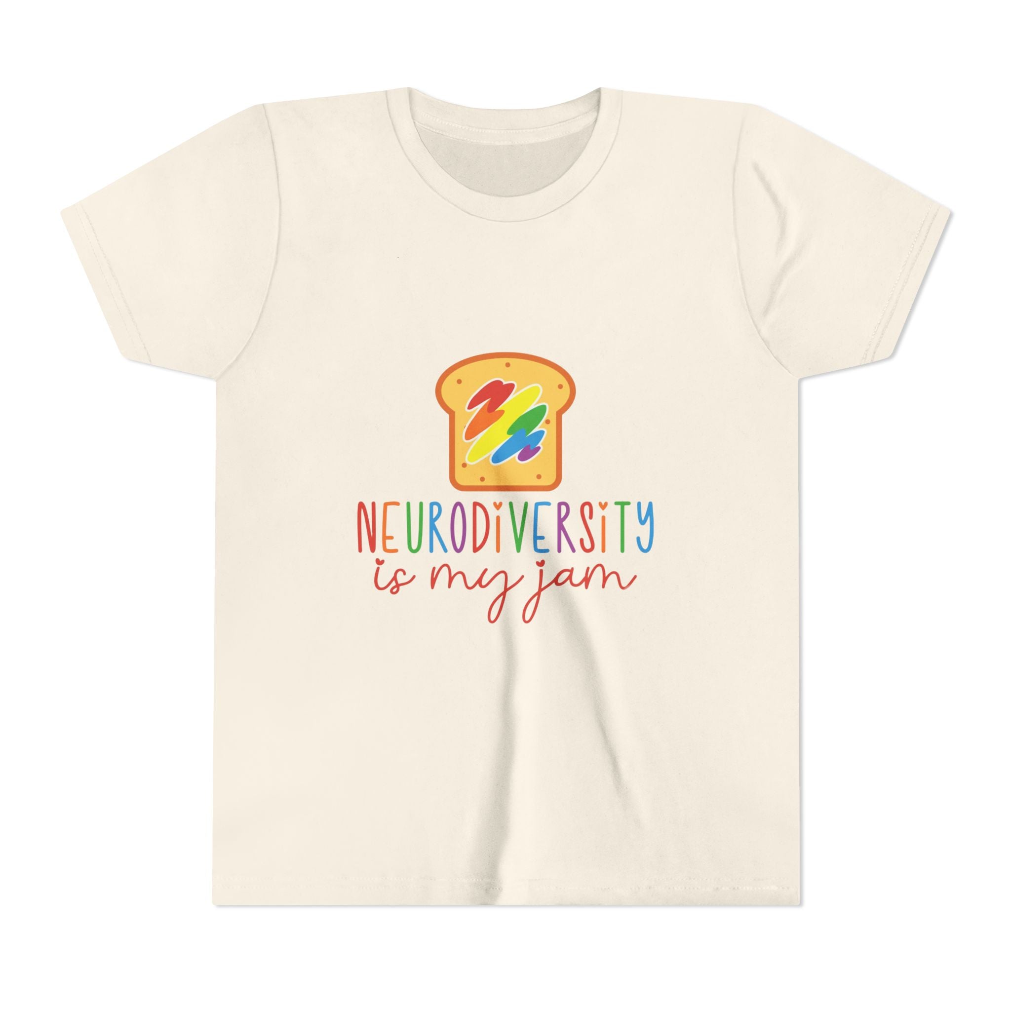 Youth Tee - "Neurodiversity Is My Jam" Rainbow Toast Graphic