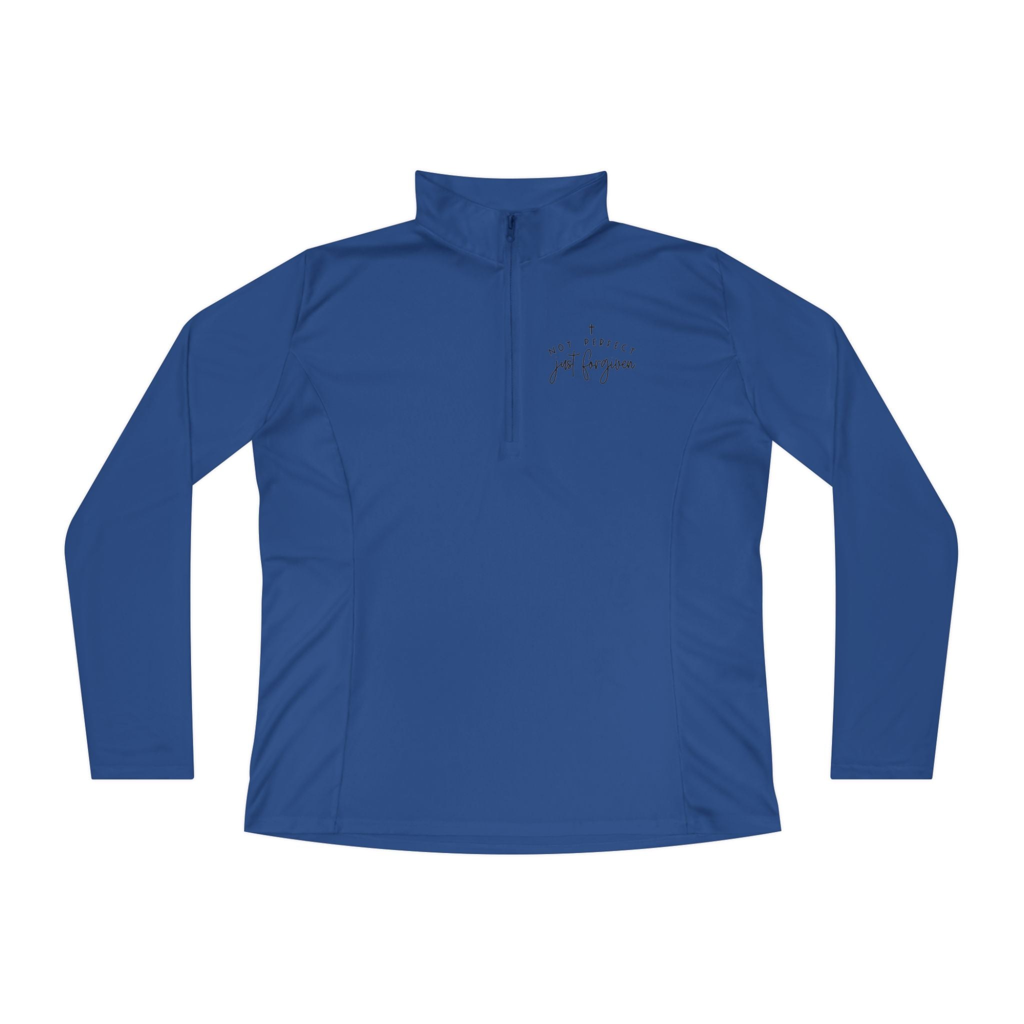 Ladies Quarter-Zip Pullover — Minimal Script "be brave, be you" Athletic Pullover