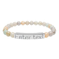 Natural Stone Stretch Bar Bracelet (Engraving)