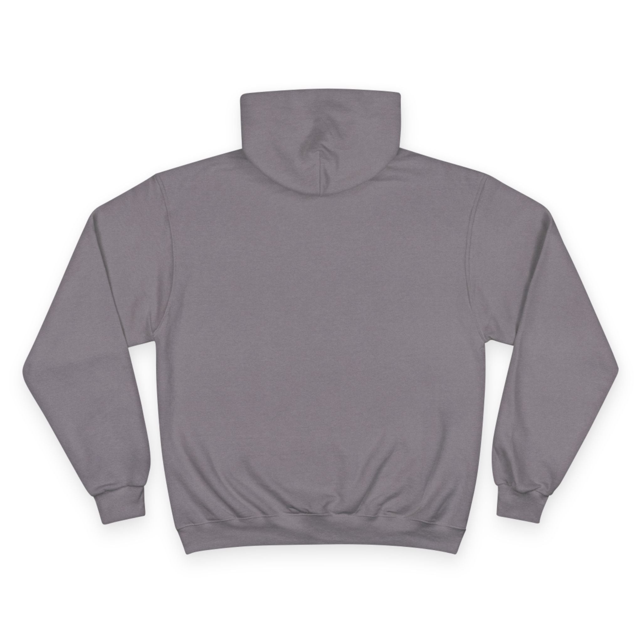 Never. Black Champion Hoodie — Minimalist Graphic Pullover