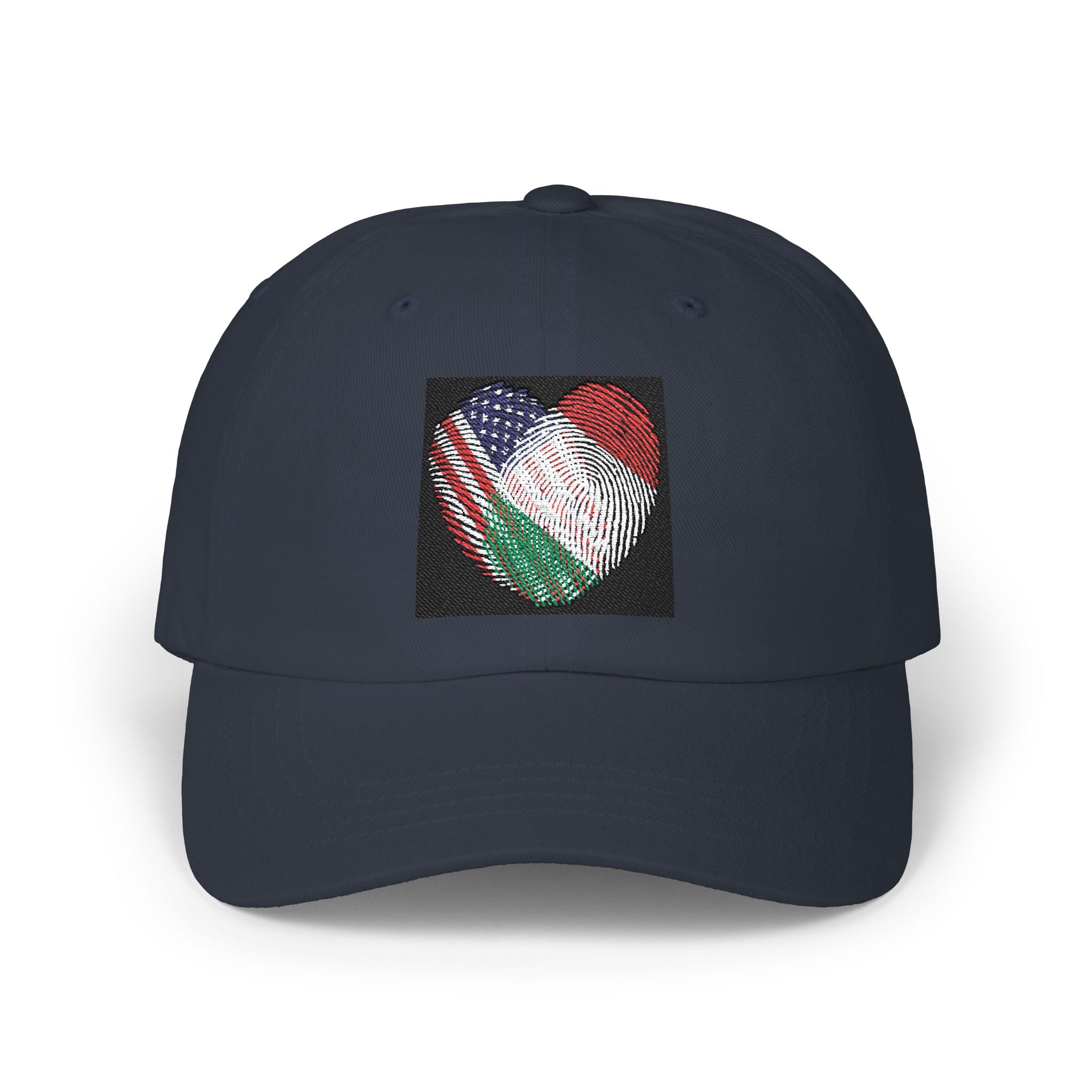 Dad Cap with USA & Italy  Heart Patch – Flag Love Baseball Hat