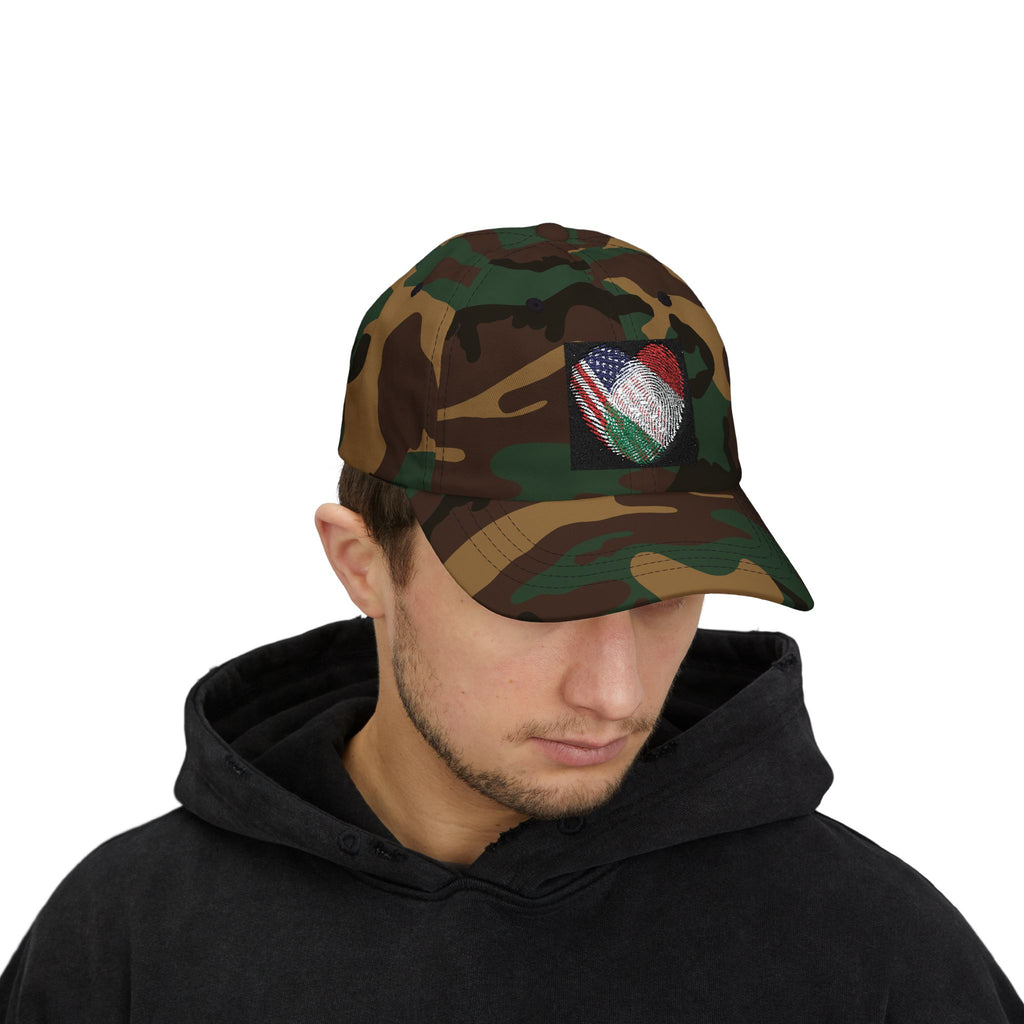 Dad Cap with USA & Italy  Heart Patch – Flag Love Baseball Hat