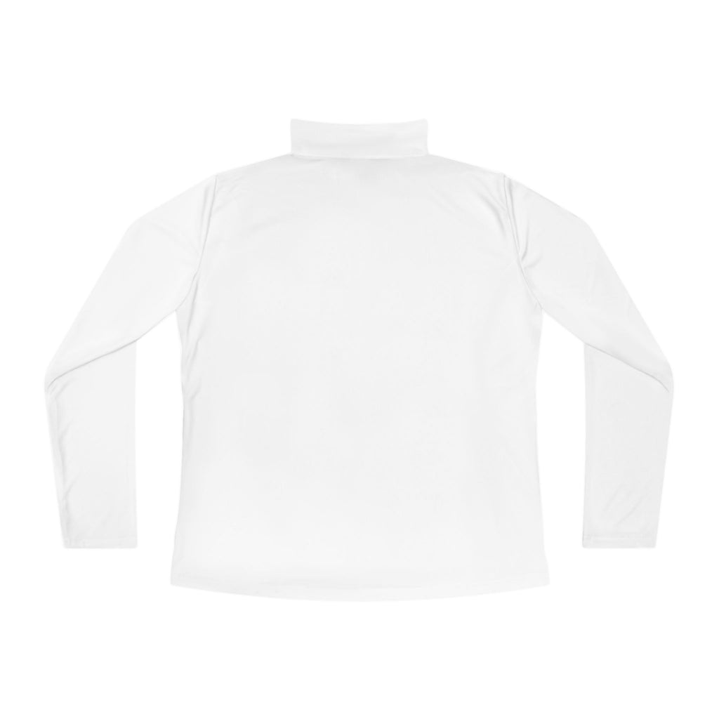 Ladies Quarter-Zip Pullover — Minimal Script "be brave, be you" Athletic Pullover