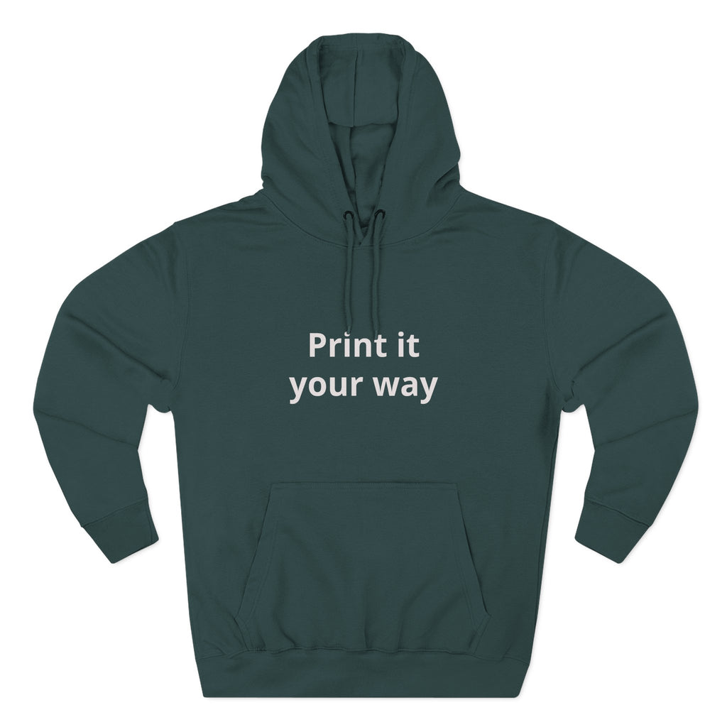 Blank White Hoodie — Customizable Three-Panel Fleece Pullover