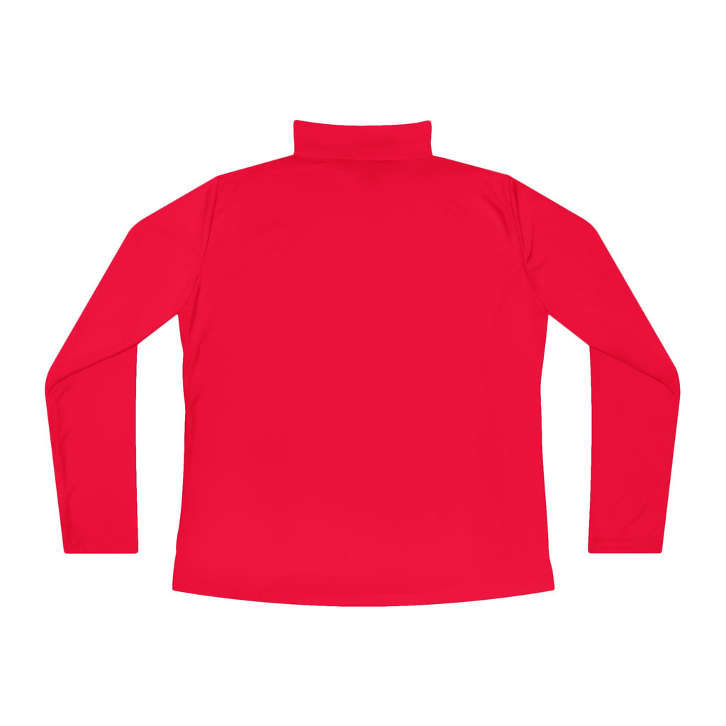 Ladies Quarter-Zip Pullover — Minimal Script "be brave, be you" Athletic Pullover