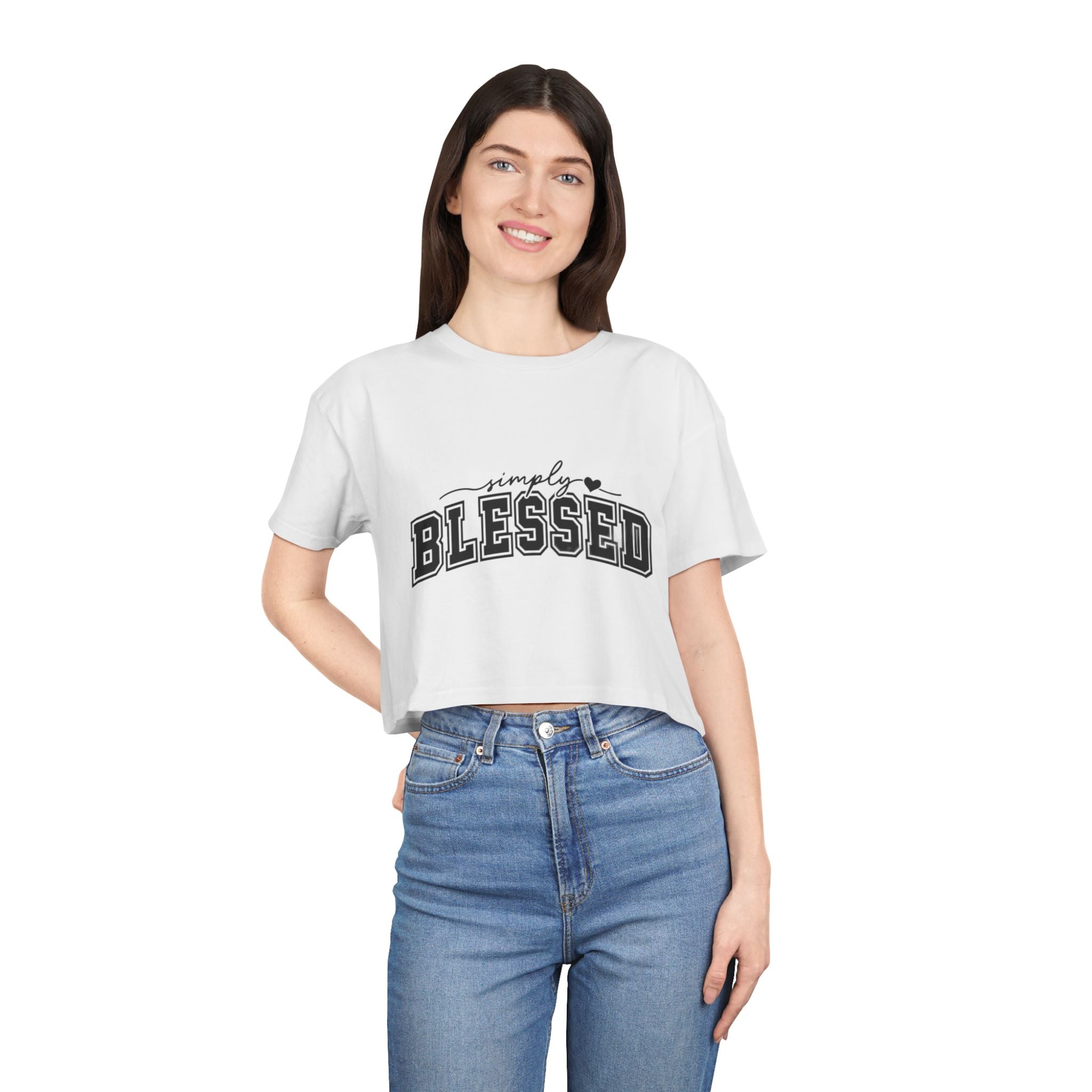 Simply Blessed Crop Tee — Women's Spiritual Casual Top