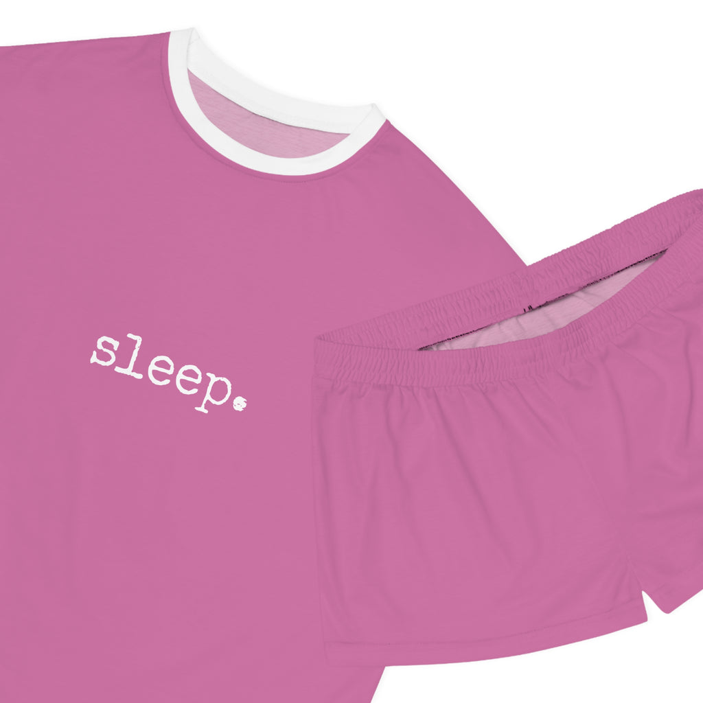 Sleep Pink Short Pajama Set — Women's Relaxed Two-Piece Loungewear