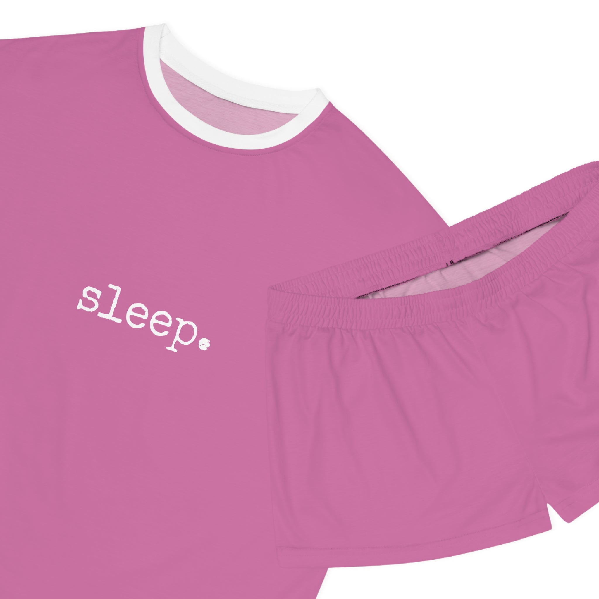 Sleep Pink Short Pajama Set — Women's Relaxed Two-Piece Loungewear