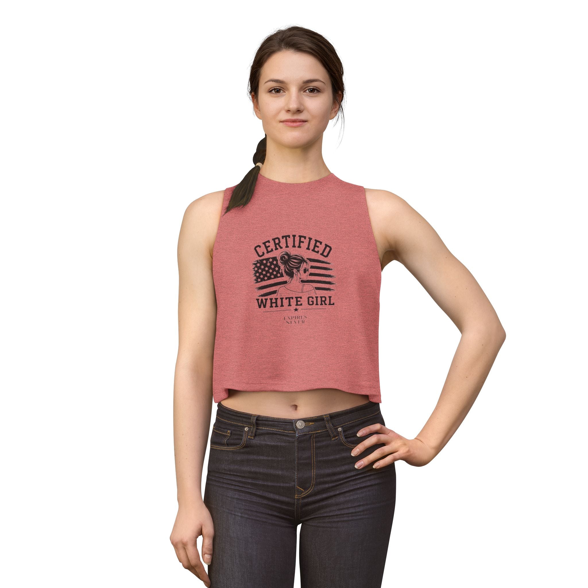 Crop Top — "Certified White Girl" Graphic Tank Top