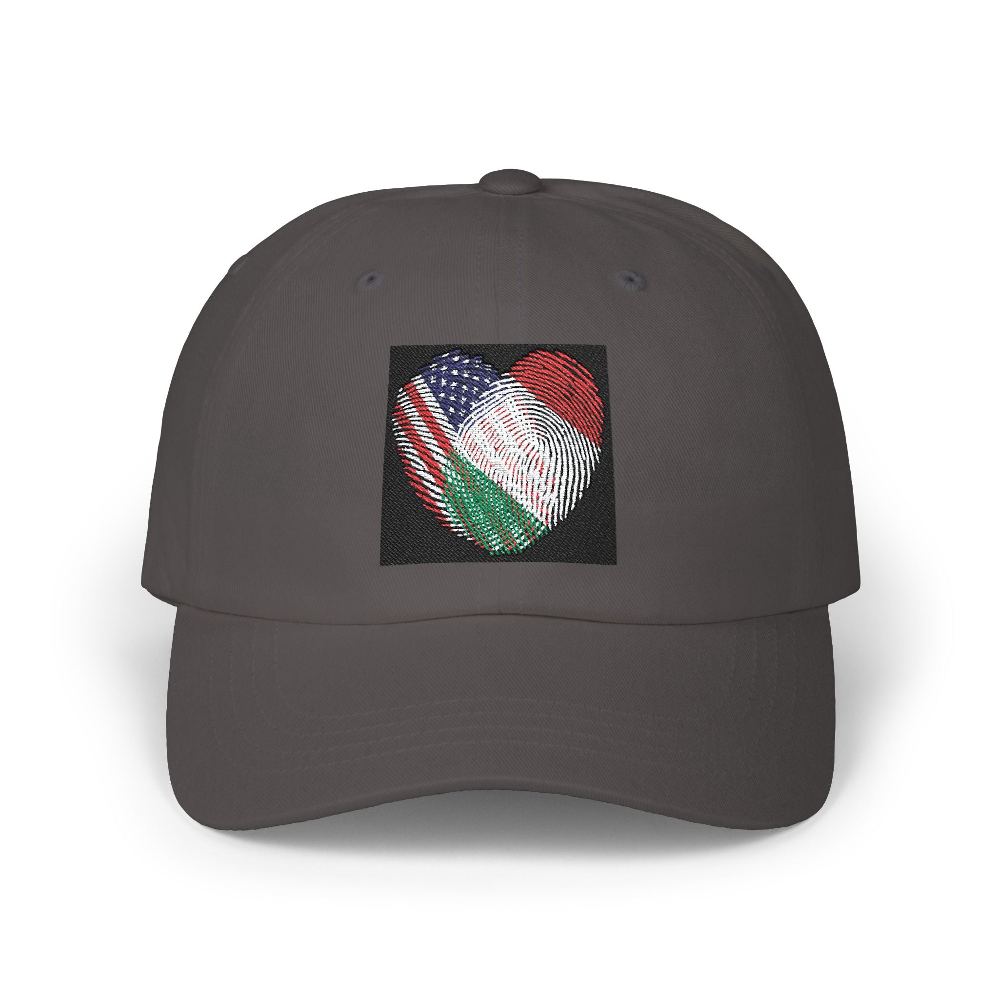 Dad Cap with USA & Italy  Heart Patch – Flag Love Baseball Hat