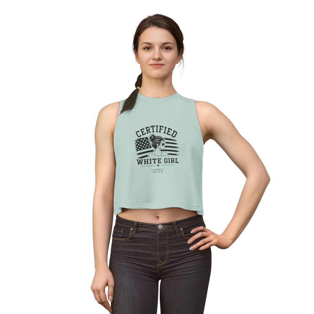 Crop Top — "Certified White Girl" Graphic Tank Top