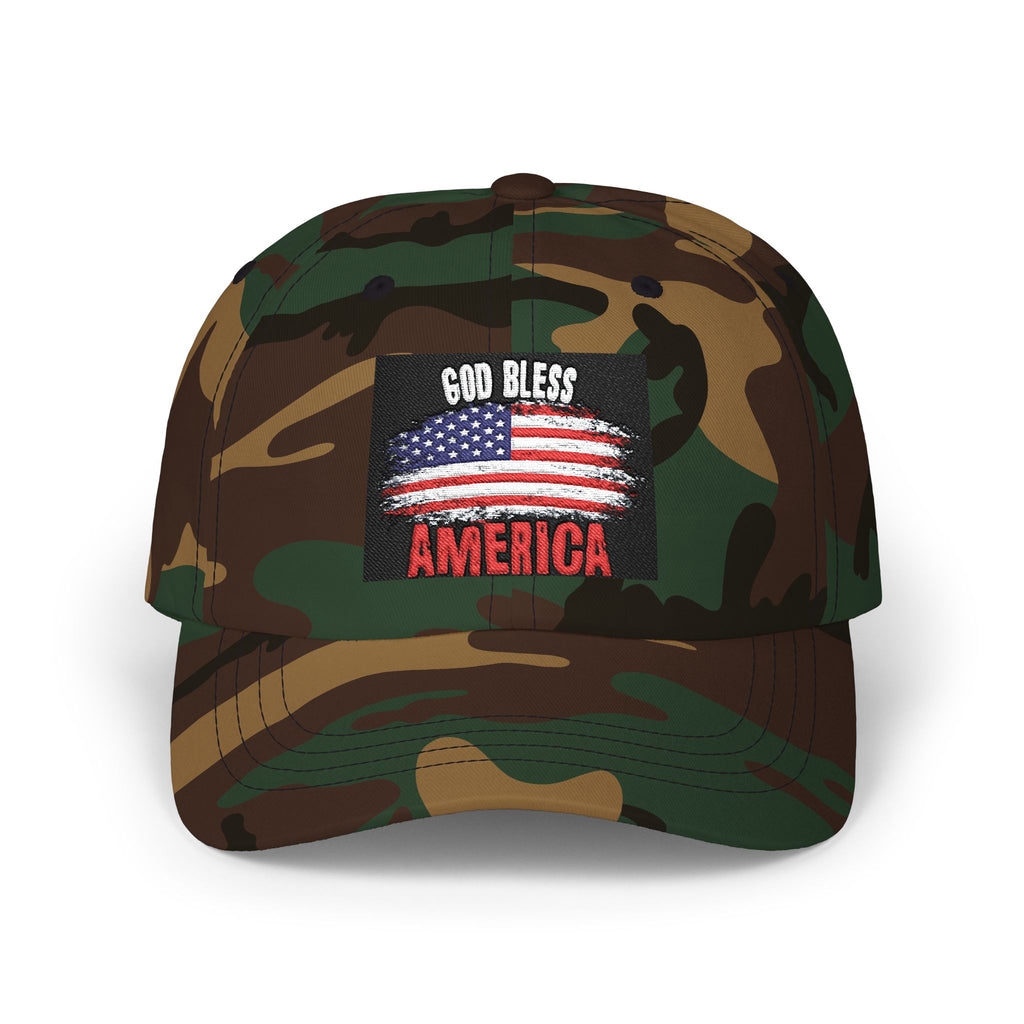 God Bless America Dad Cap - Embroidered USA Flag Patriotic Baseball Hat