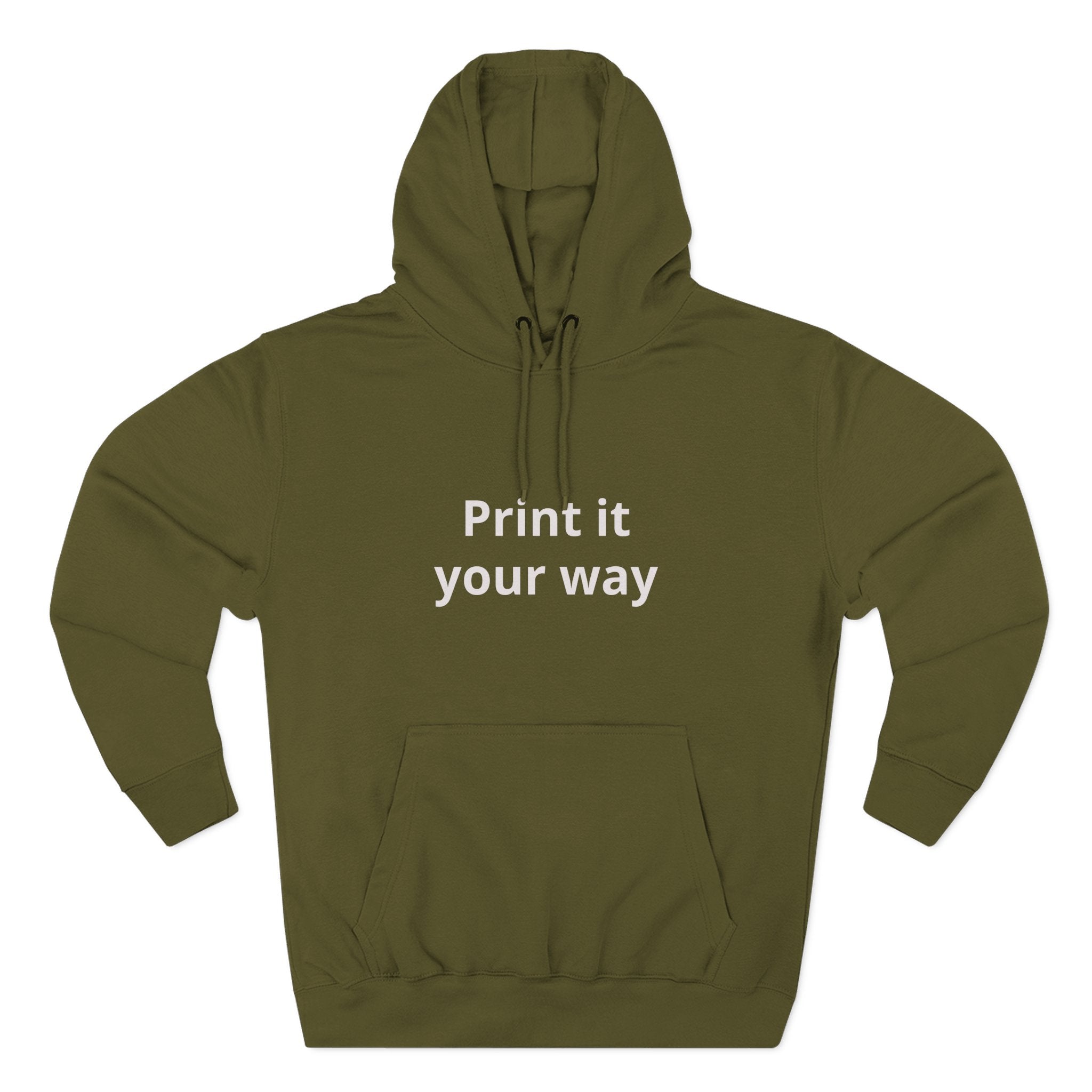 Blank White Hoodie — Customizable Three-Panel Fleece Pullover