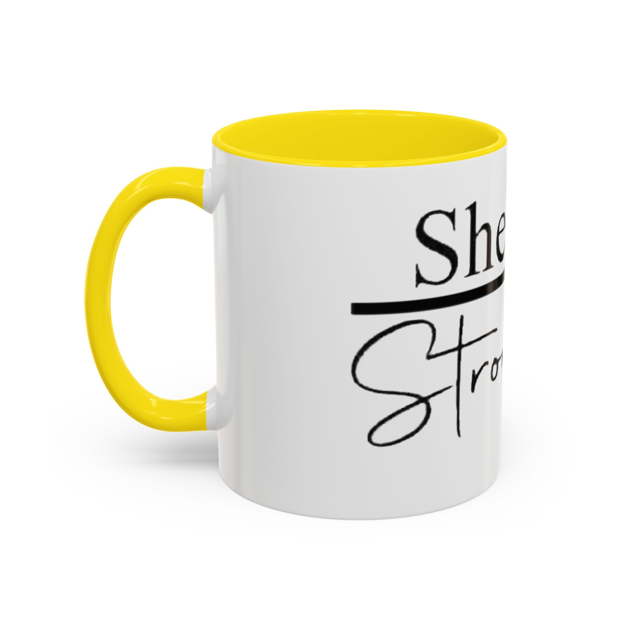 Proverbs 31:25 'She Is Strong' Accent Coffee Mug — Inspirational Christian Gift