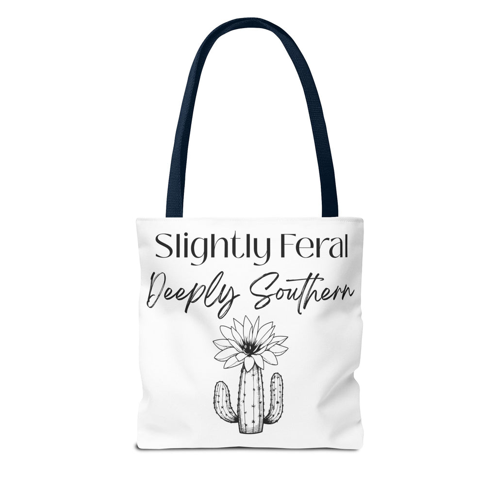 Slightly Feral Deeply Southern Tote Bag — Cactus Floral Cotton Shopping Tote