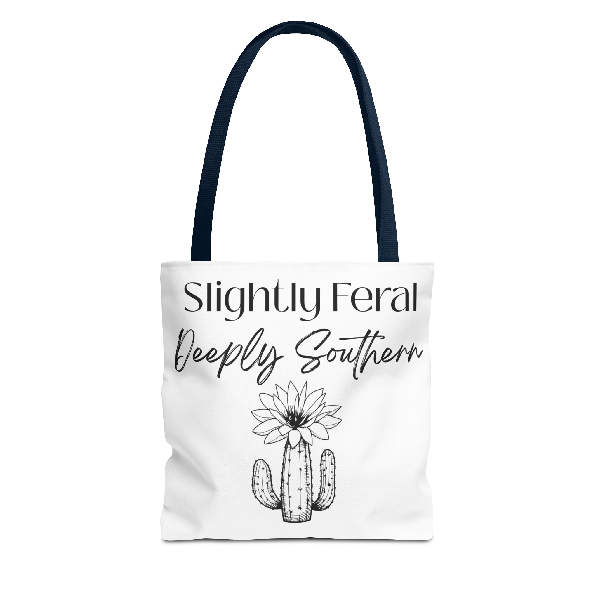 Slightly Feral Deeply Southern Tote Bag — Cactus Floral Cotton Shopping Tote