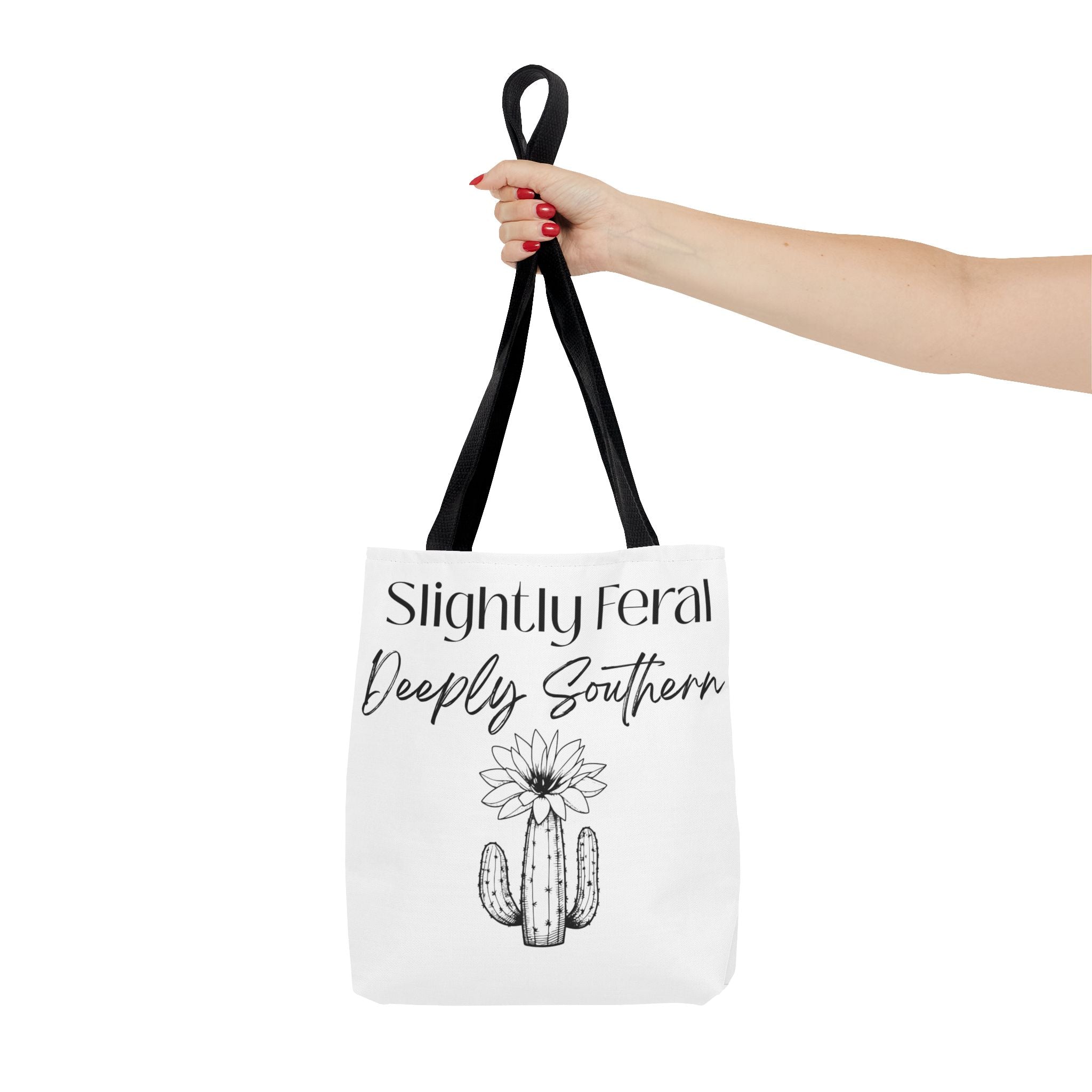 Slightly Feral Deeply Southern Tote Bag — Cactus Floral Cotton Shopping Tote