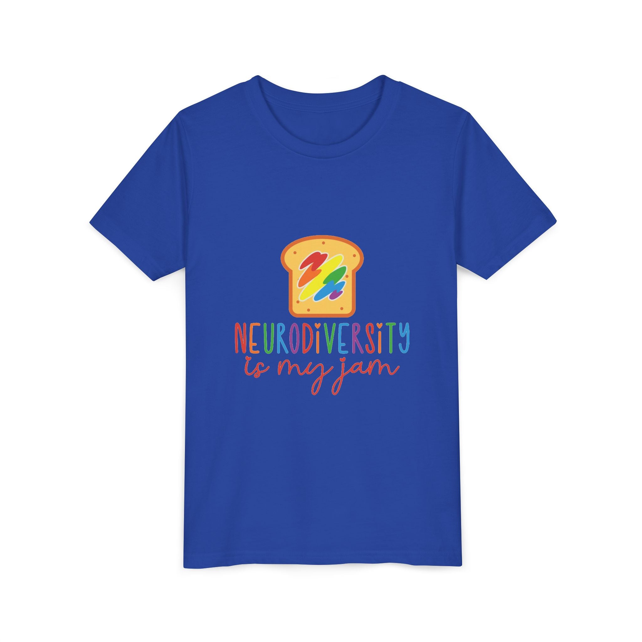 Youth Tee - "Neurodiversity Is My Jam" Rainbow Toast Graphic