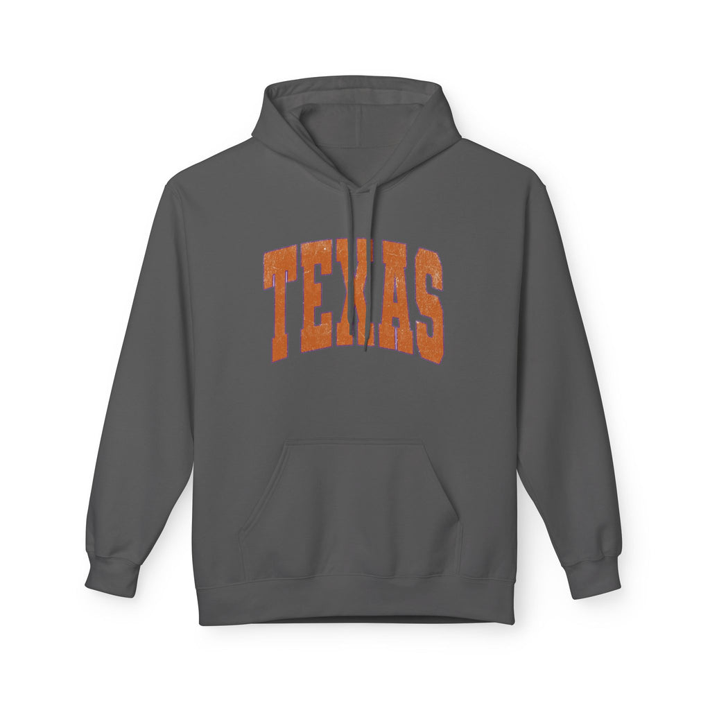 Texas Arch Hoodie — Vintage burnt orange college pullover