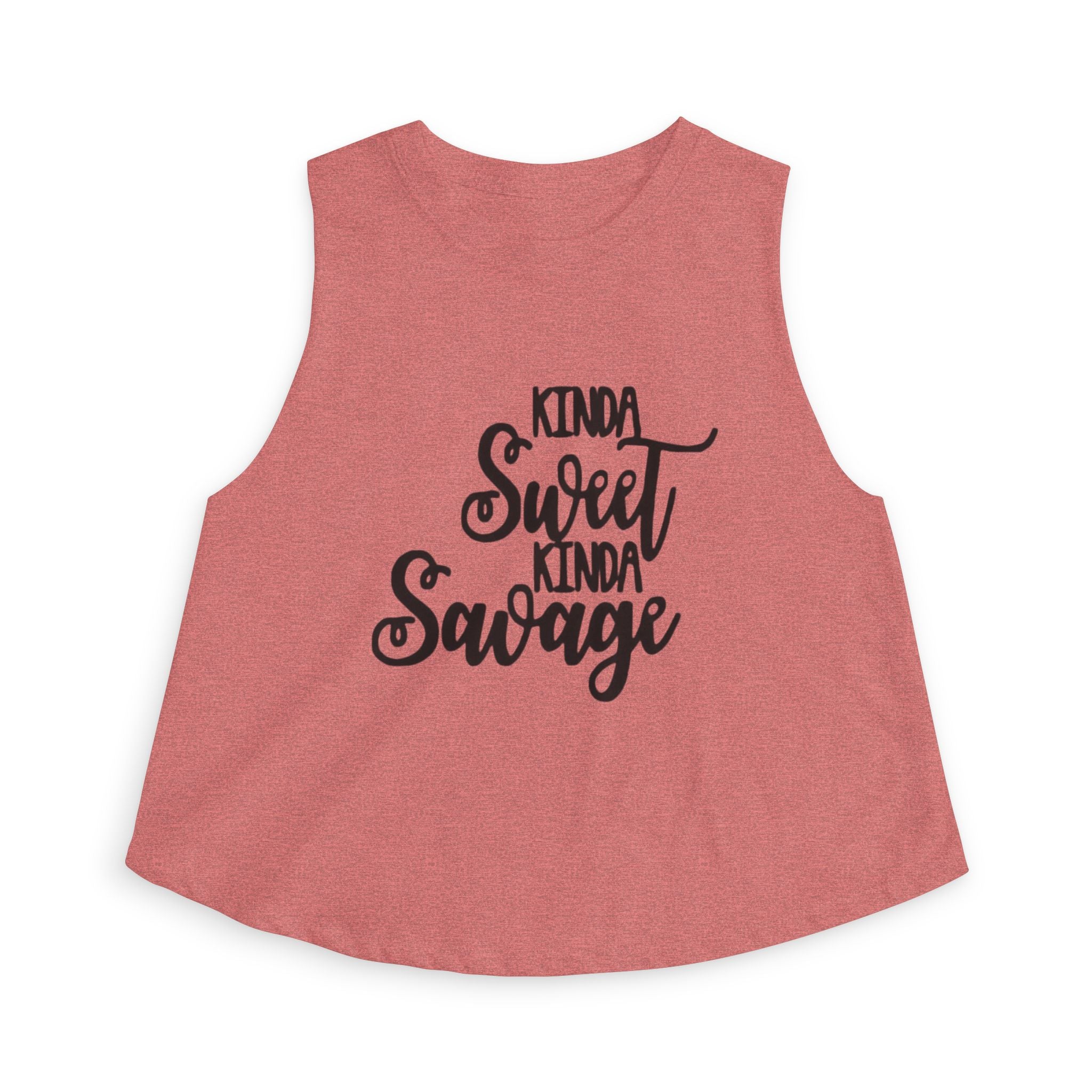 Crop Top — "Kinda Sweet Kinda Savage" Women's Flowy Cropped Tank