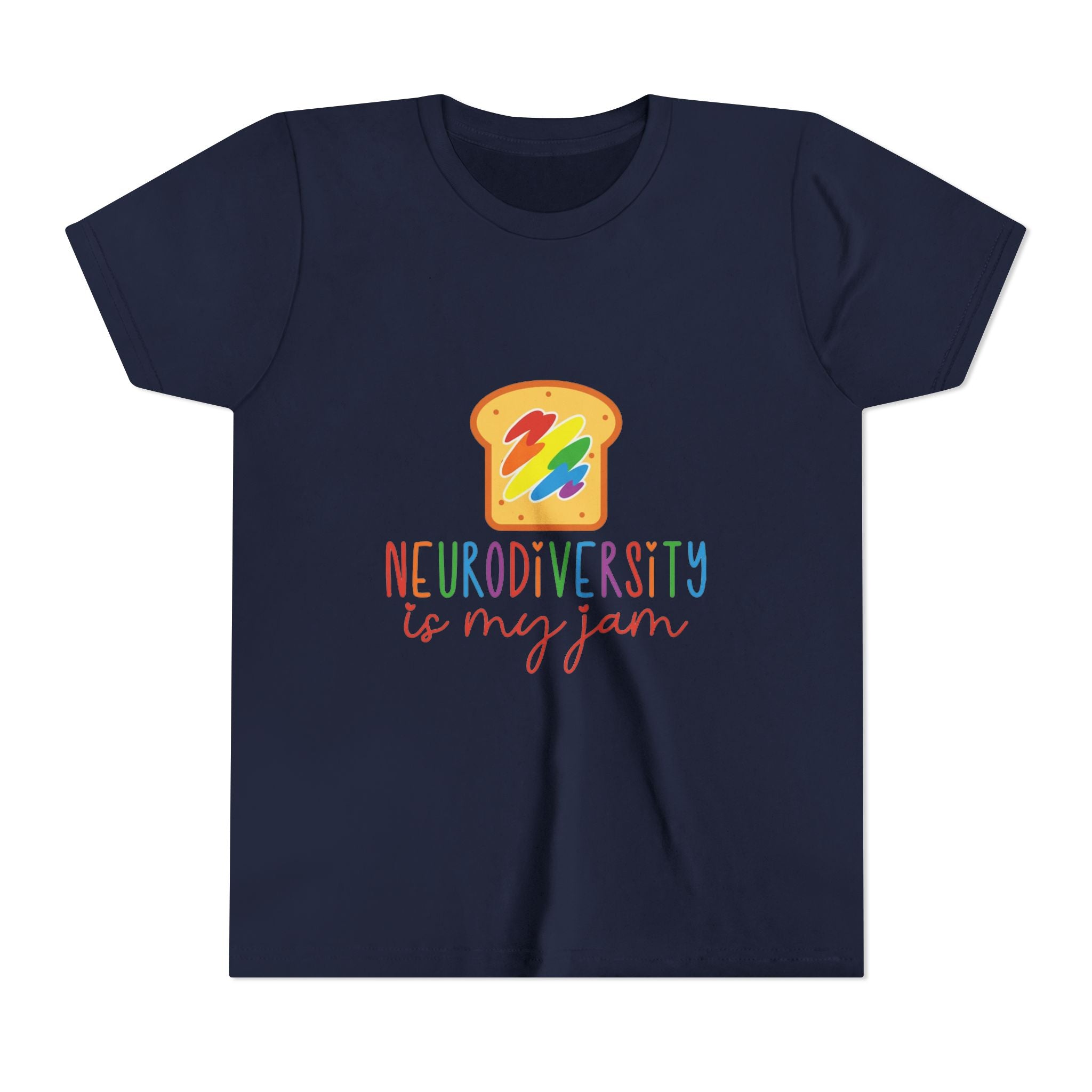 Youth Tee - "Neurodiversity Is My Jam" Rainbow Toast Graphic